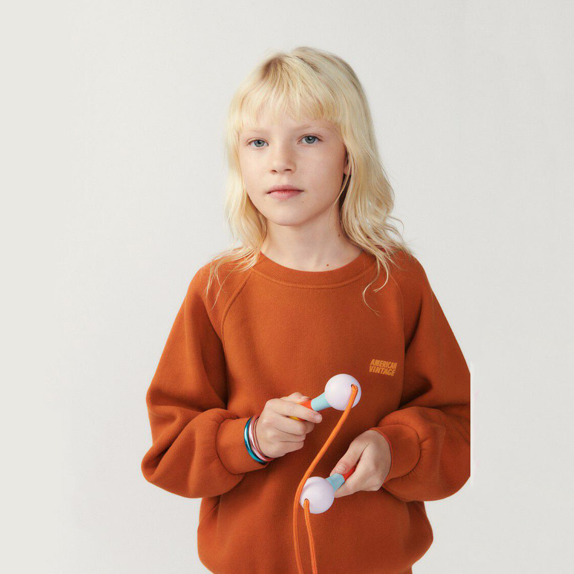 Boys & Girls Orange Cotton Sweatshirt