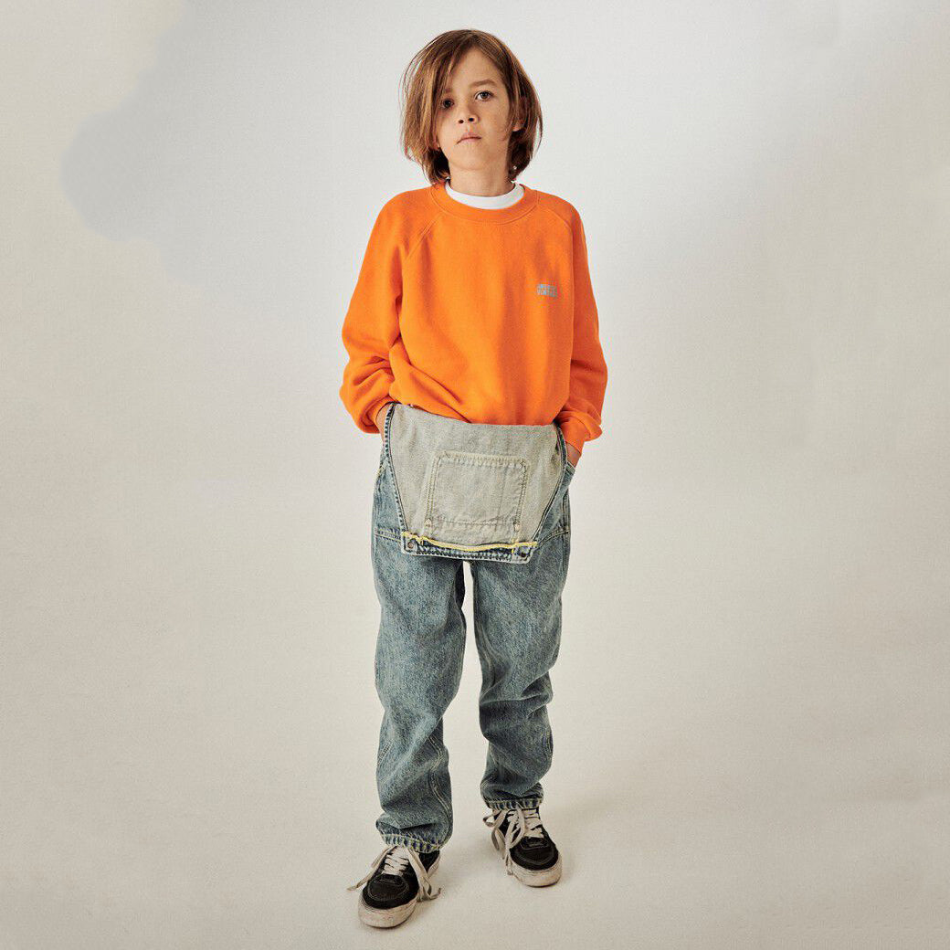 Boys & Girls Orange Cotton Sweatshirt