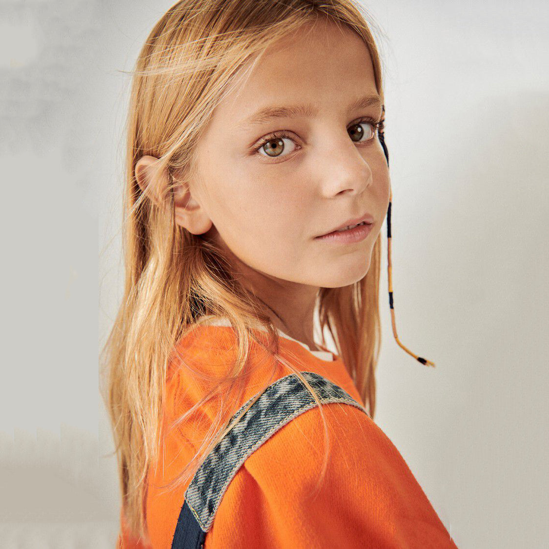 Boys & Girls Orange Cotton Sweatshirt