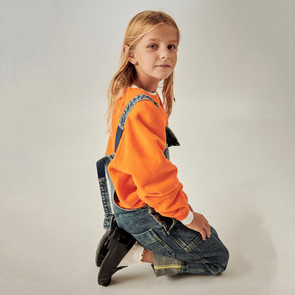 Boys & Girls Orange Cotton Sweatshirt