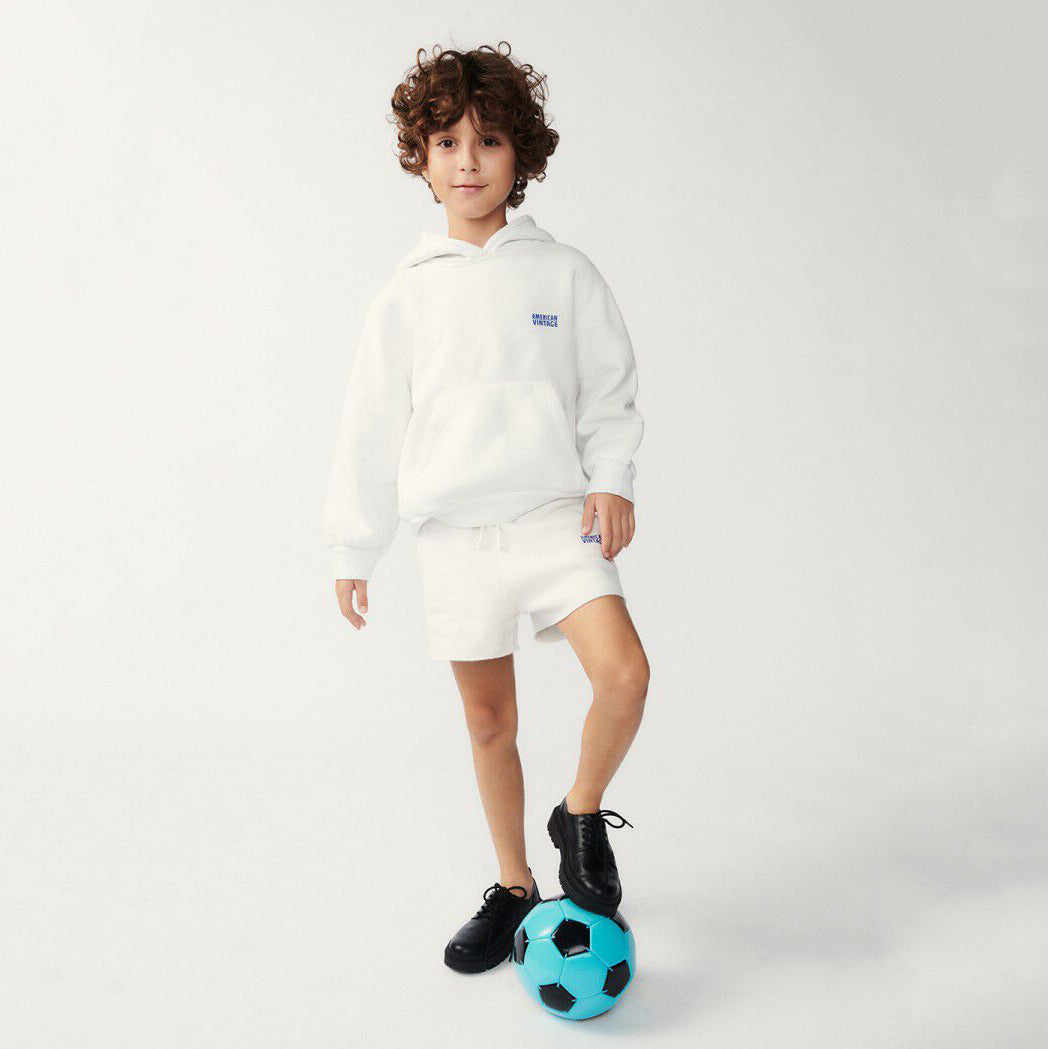 Boys & Girls White Cotton Shorts