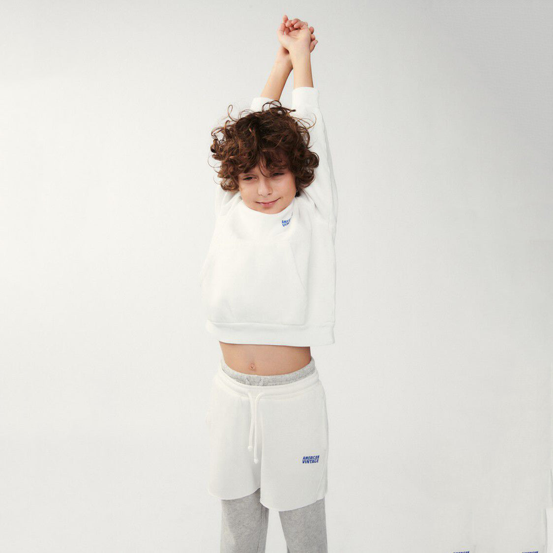 Boys & Girls White Cotton Shorts