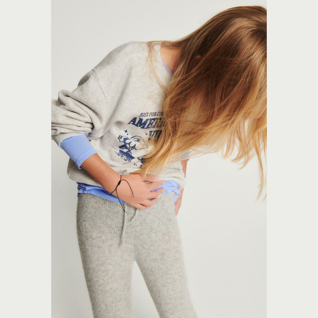 Boys & Girls Grey Printed Cotton Sweatshirt