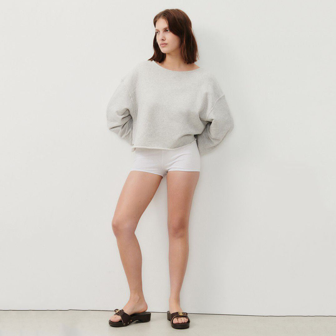 Women Light Grey Cotton Sweatshirt