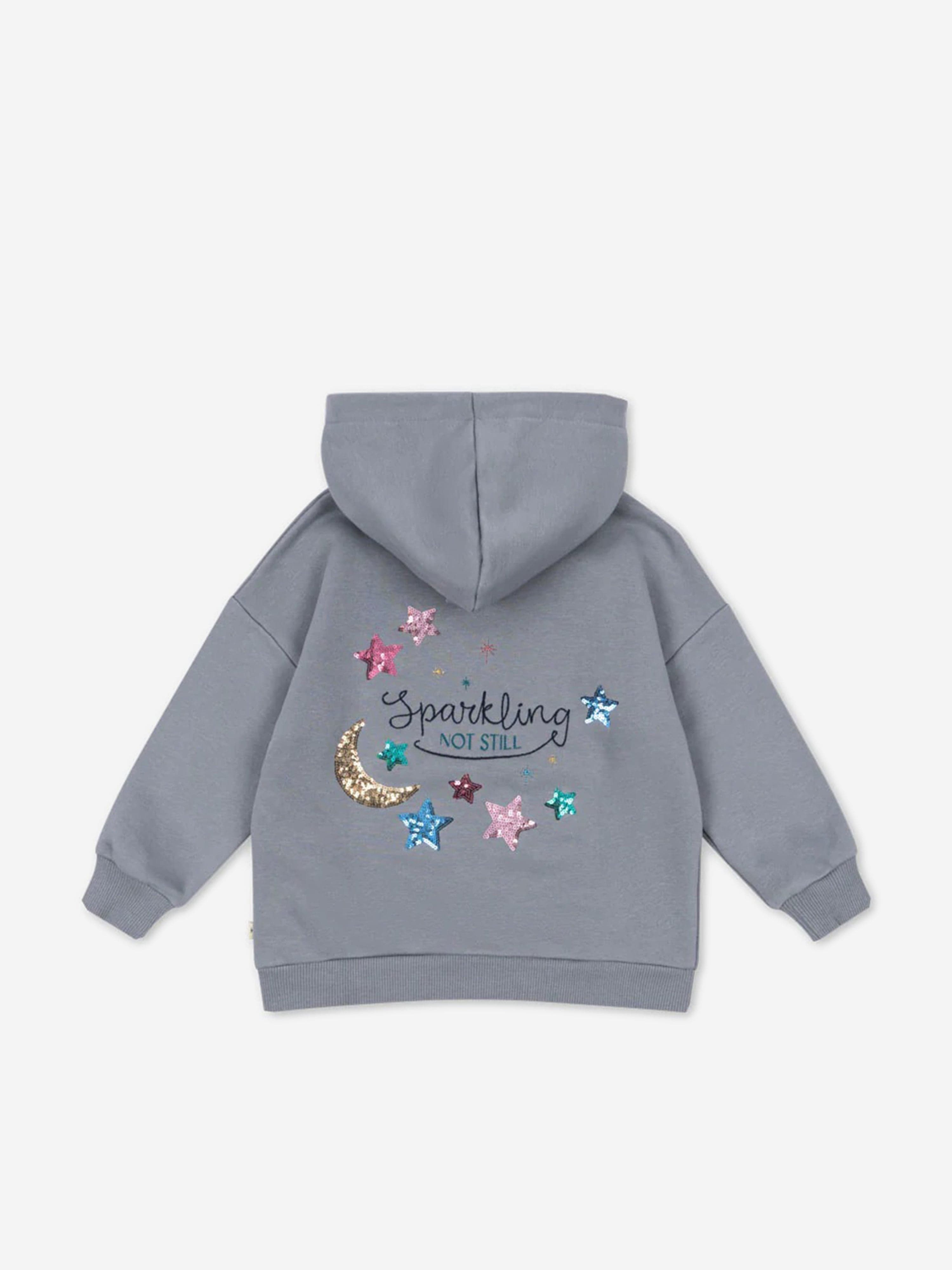 Girls Lou Sequins Hoodie in Blue