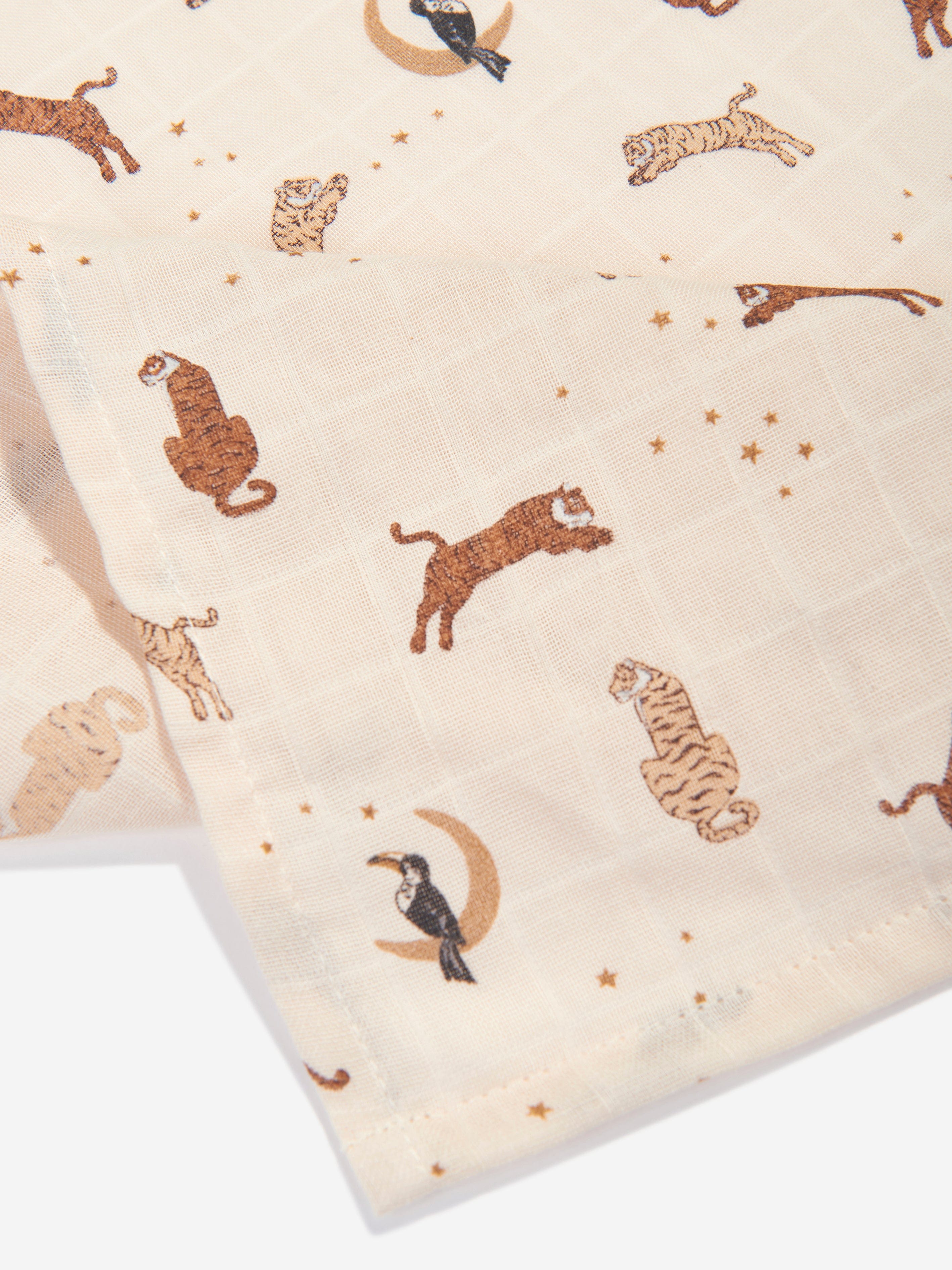 Konges Sløjd Baby 3 Pack Muslin Cloth Set in Beige (65cm)