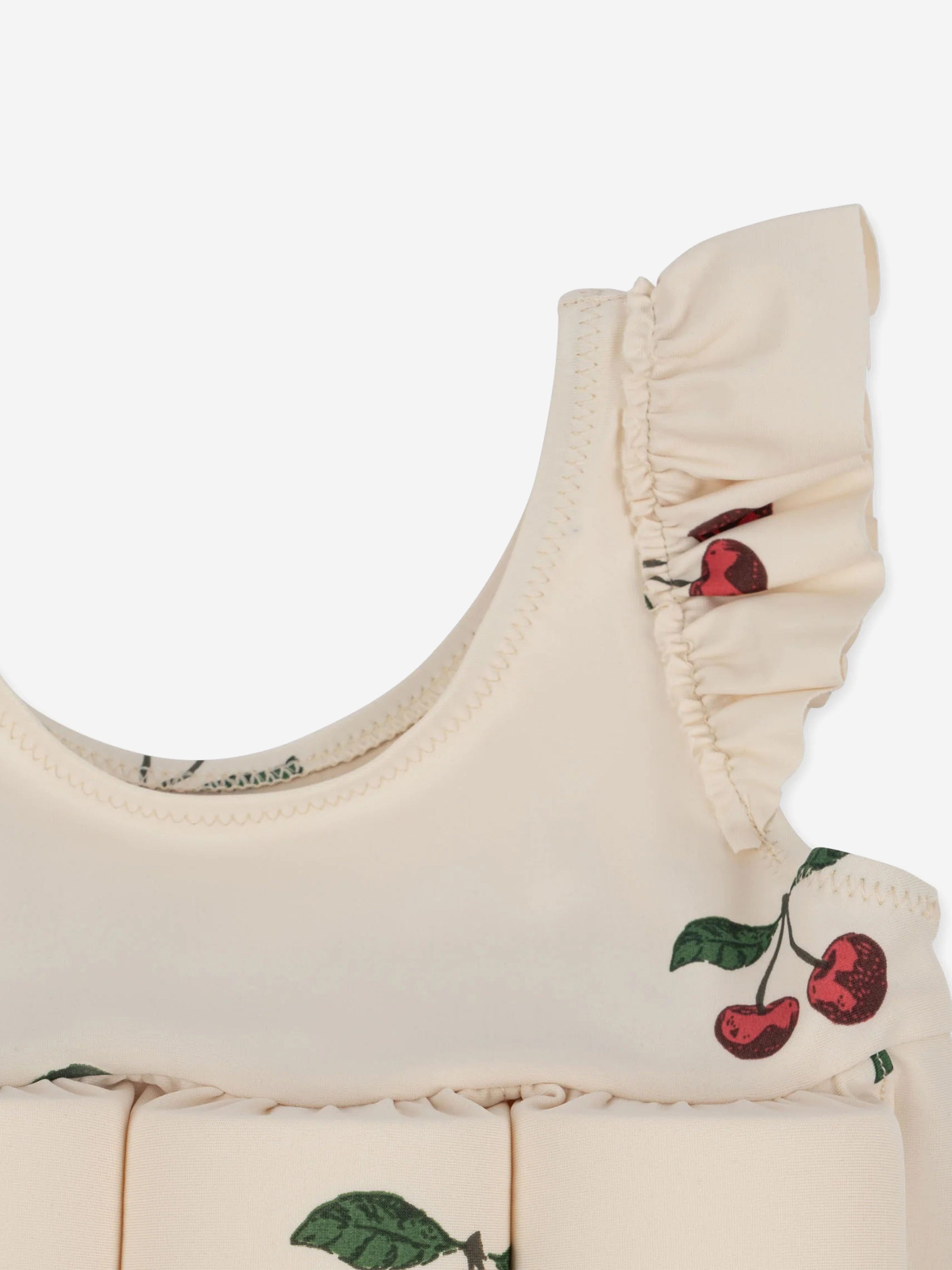 Konges Sløjd Girls Frill Cherry Float Swimsuit in Pink