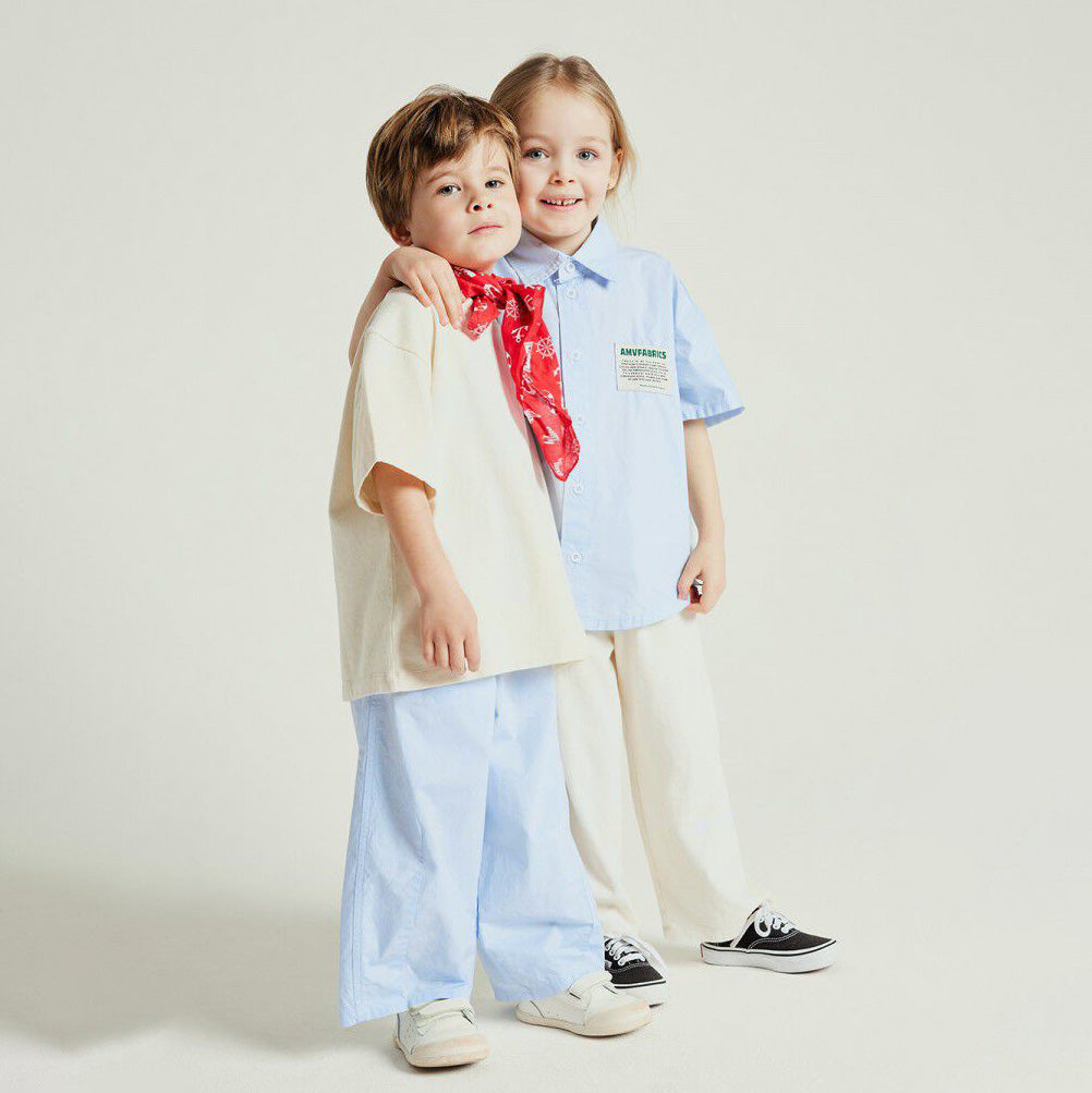 Boys & Girls White Cotton Trousers
