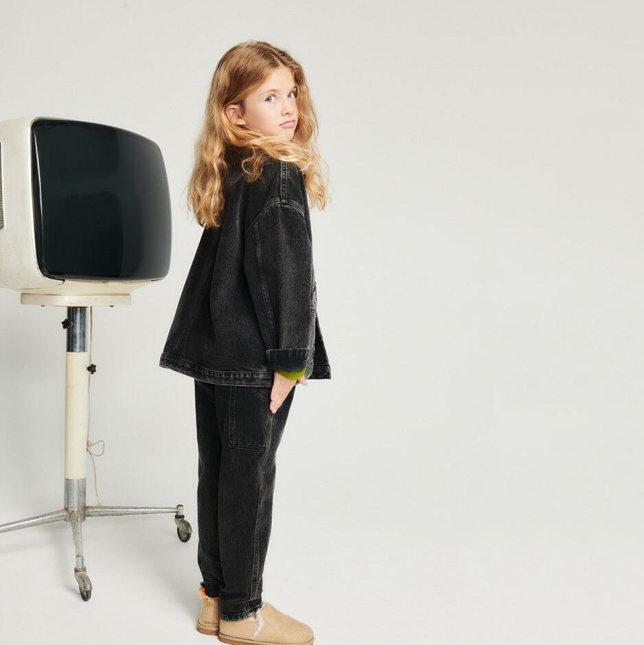 Boys & Girls Black Denim Trousers