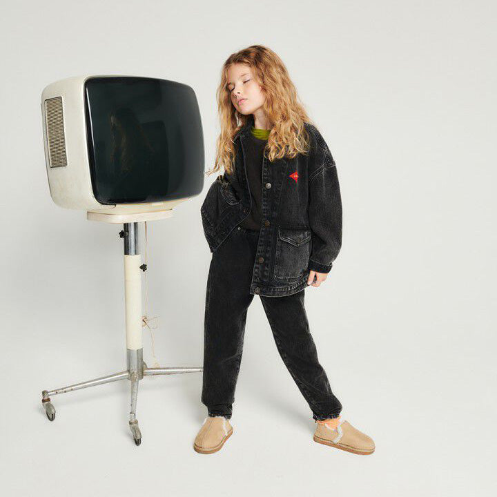 Boys & Girls Black Denim Trousers