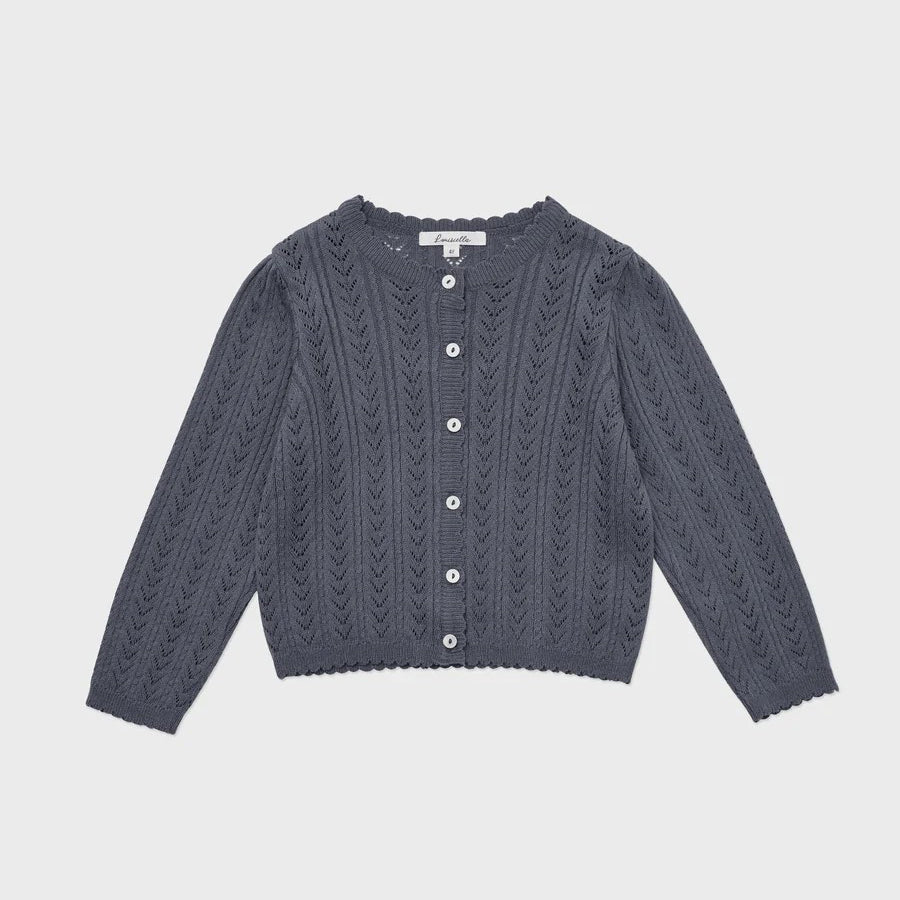 Girls Deep Blue Knit Cardigan