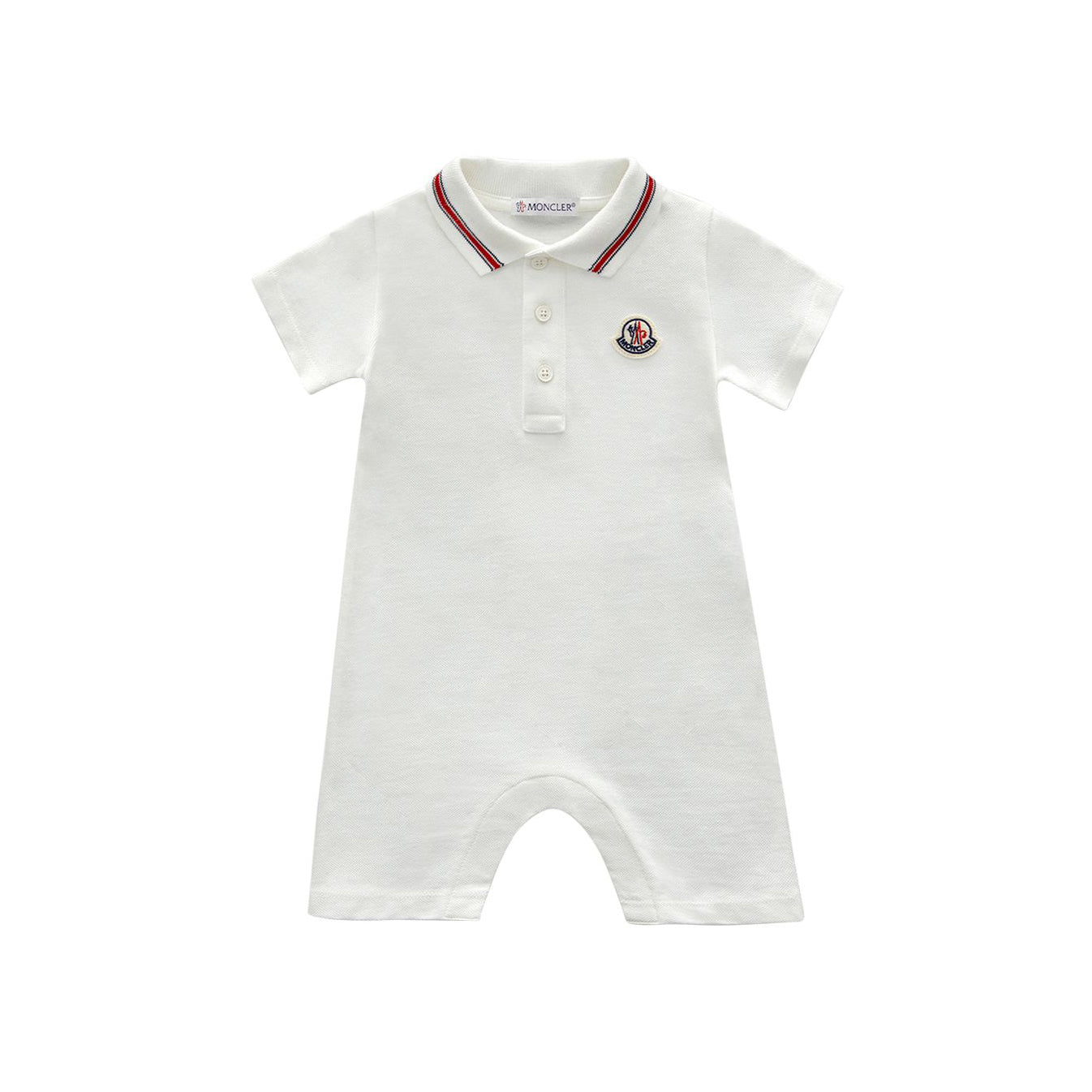 Baby Boys White Cotton Babysuit