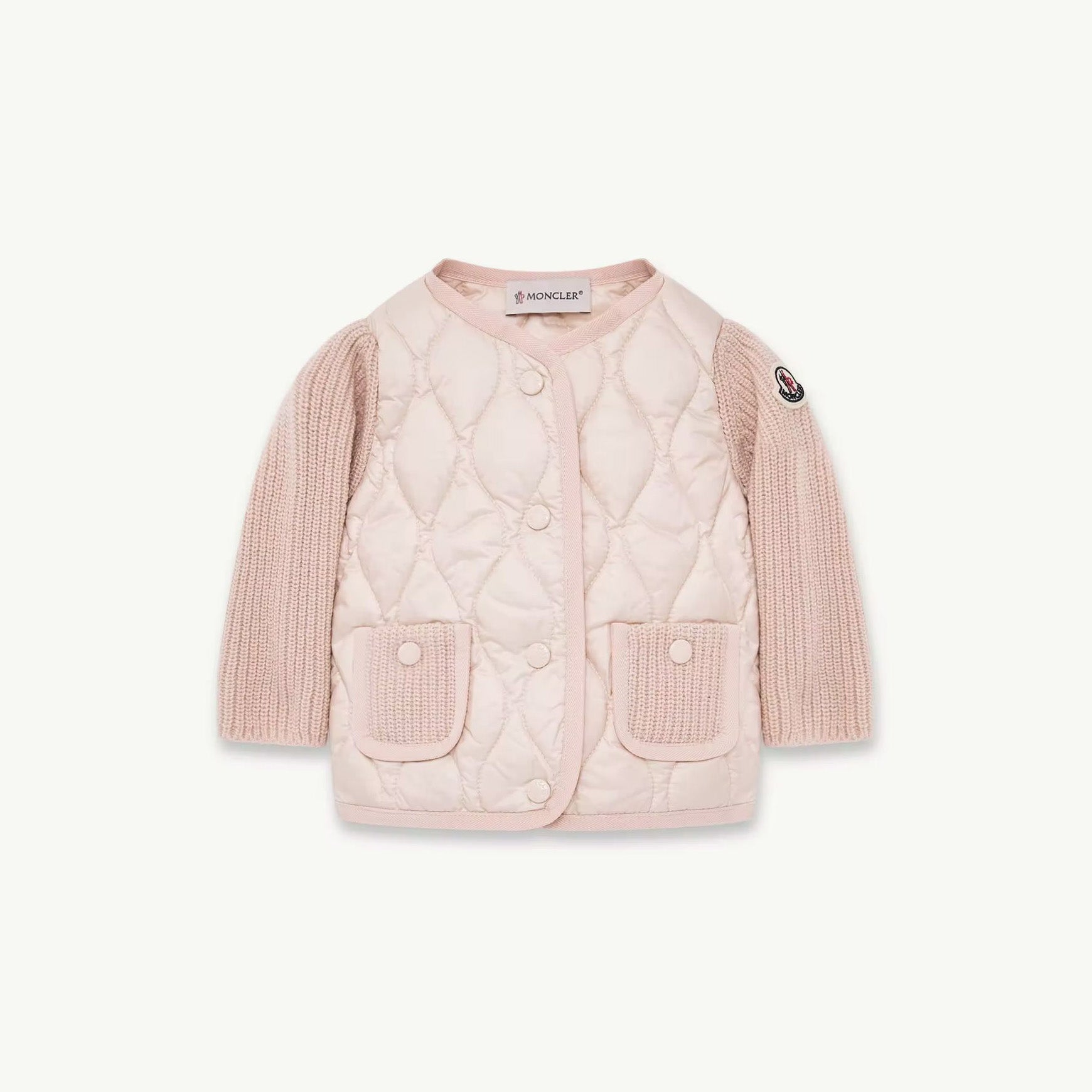 Baby Girls Pastel Pink Padded Down Cardigan
