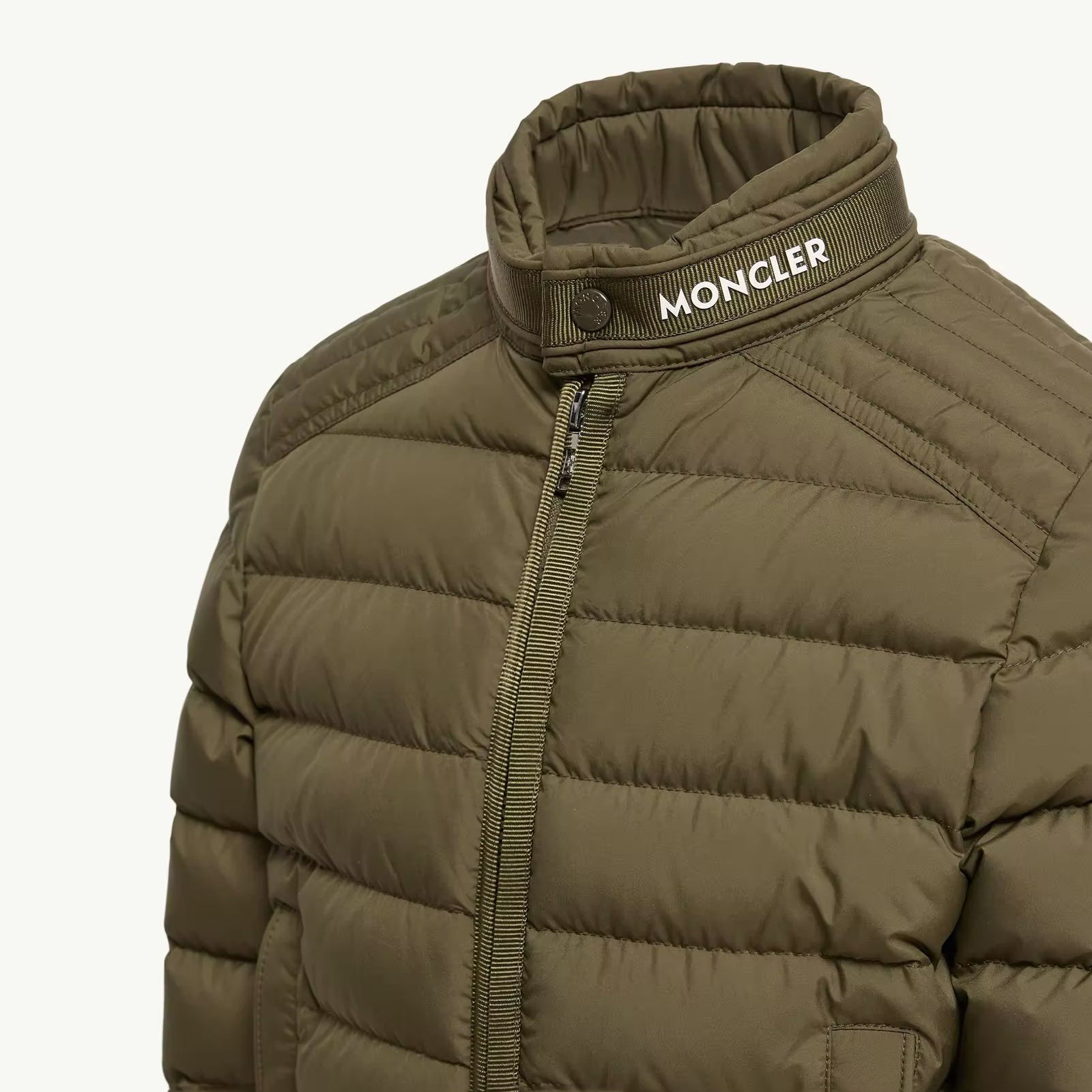 Boys Dark Green "SOREN BIKER" Padded Down Jacket