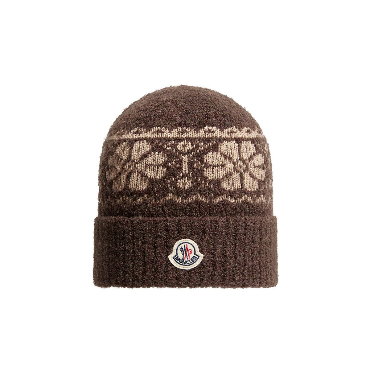 Girls Brown Jacquard Wool Hat