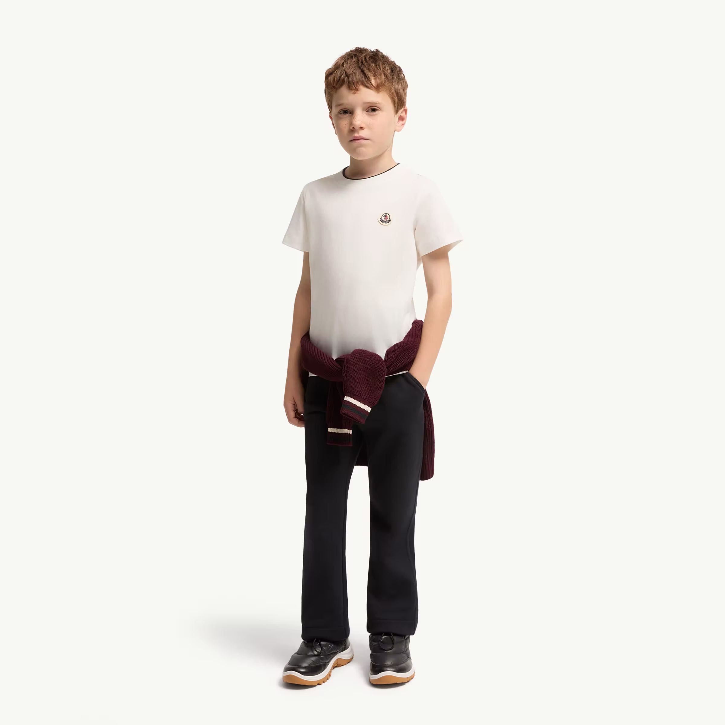 Boys White Cotton T-Shirt