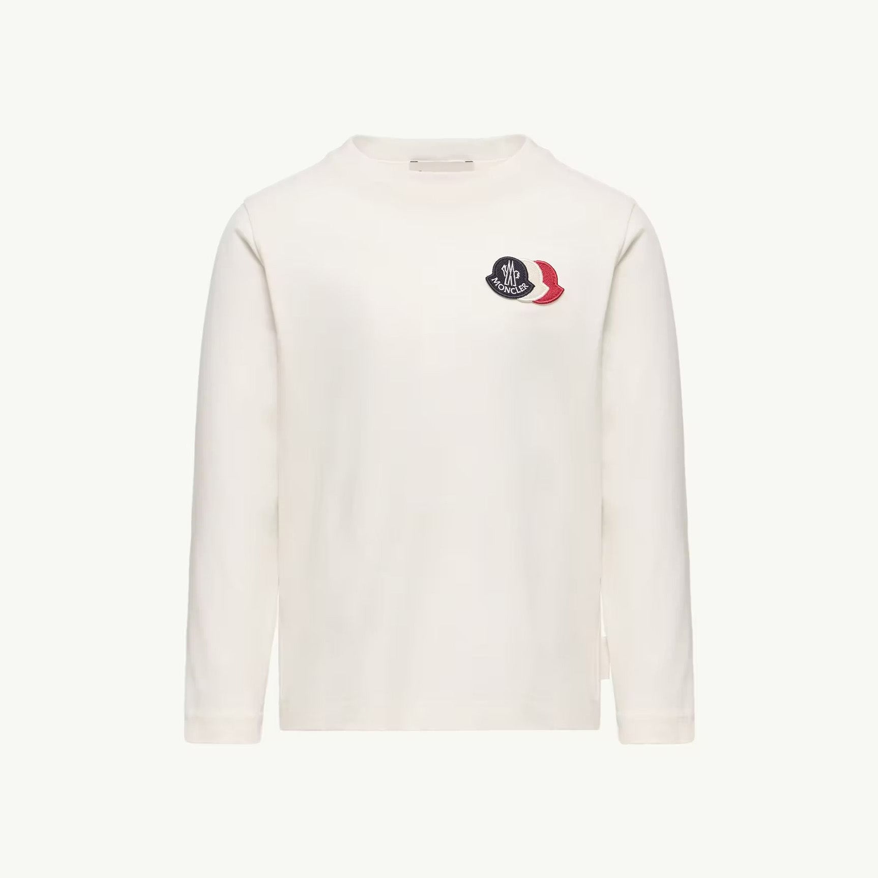 Boys White Cotton Long Sleeves T-Shirt