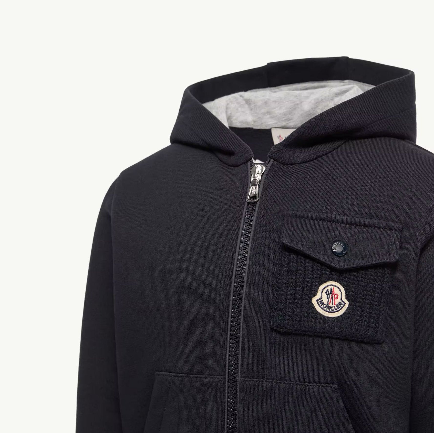Boys Navy Cotton Zip-Up Top