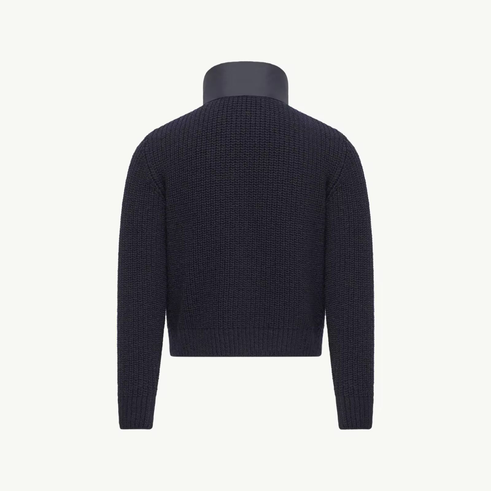 Boys Dark Blue Padded Down Zip-Up Top