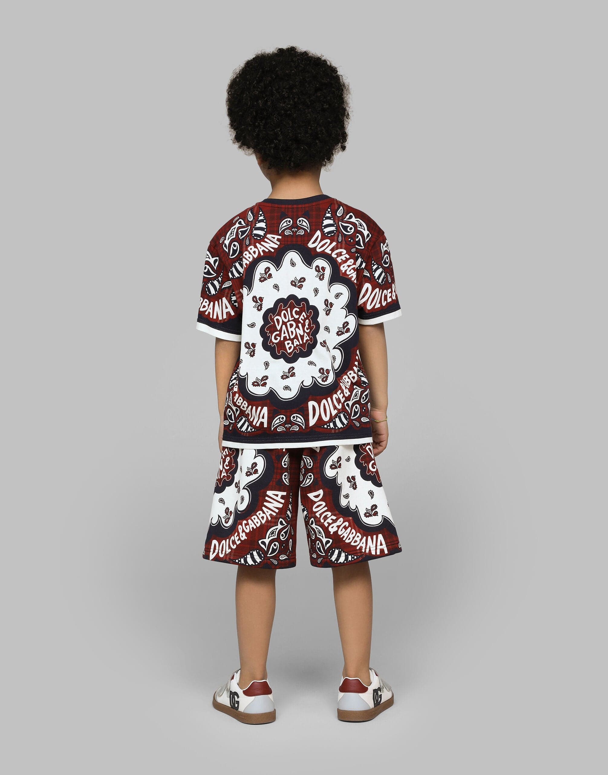 Dolce & Gabbana Boys Bandana Print T-Shirt in Multicolour
