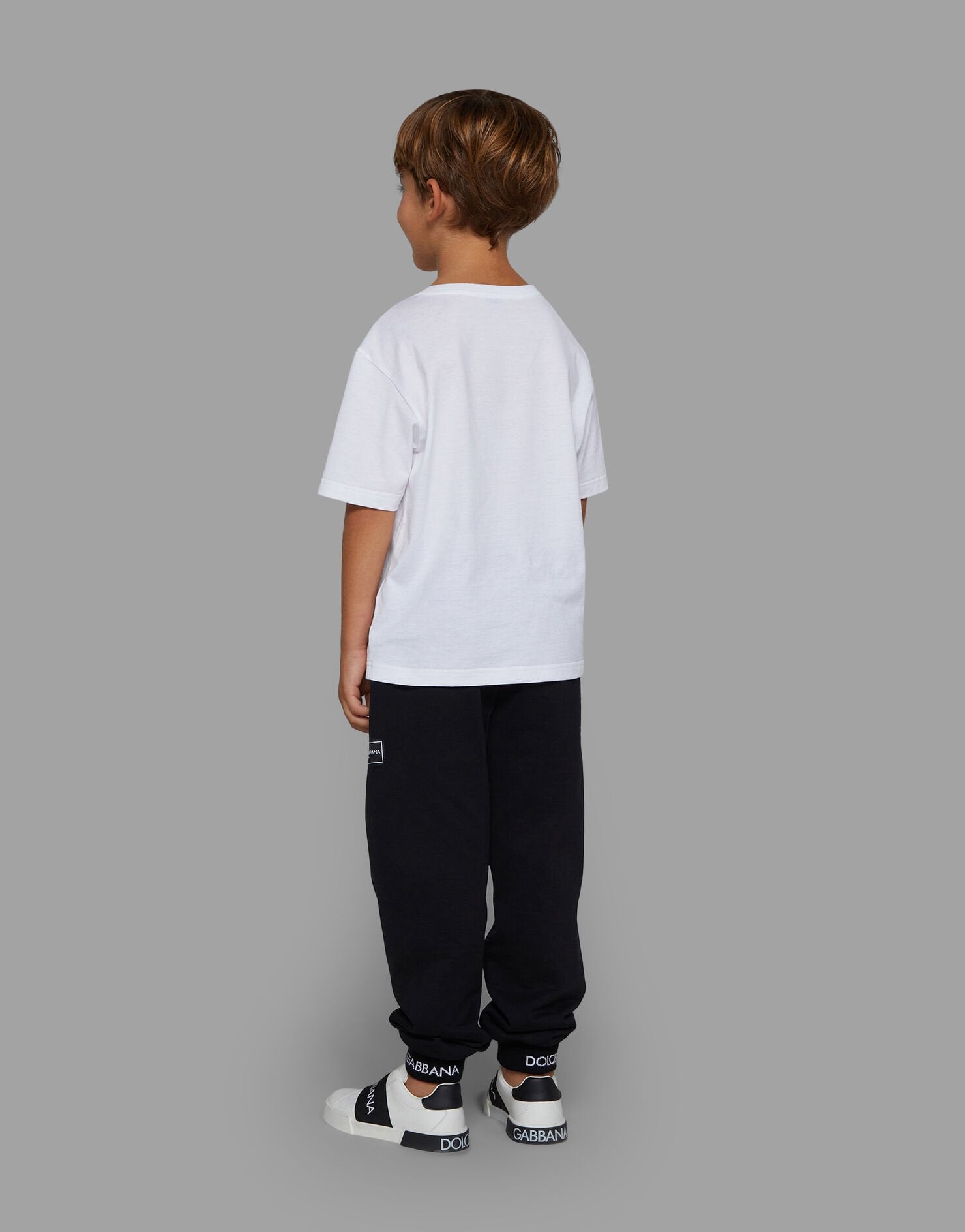 Dolce & Gabbana Boys Logo Labelled T-Shirt in White