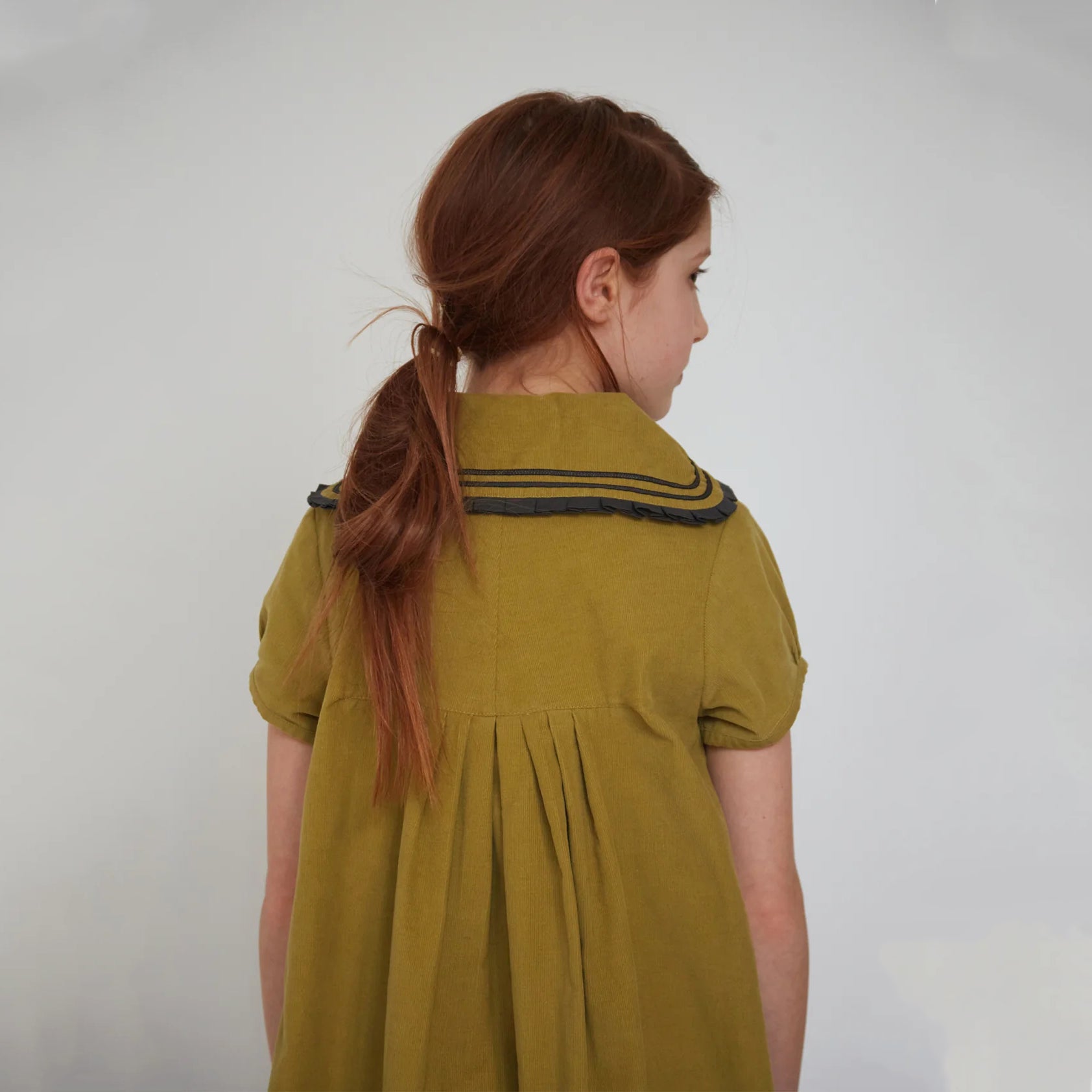 Girls Green Corduroy Dress