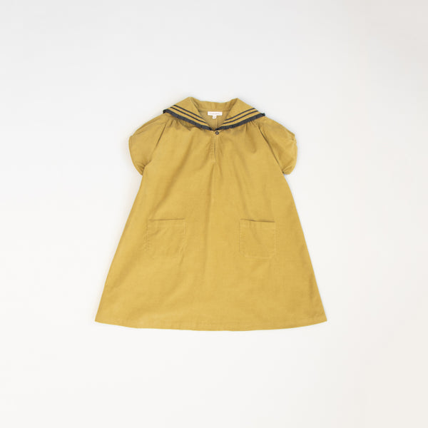 Girls Green Corduroy Dress