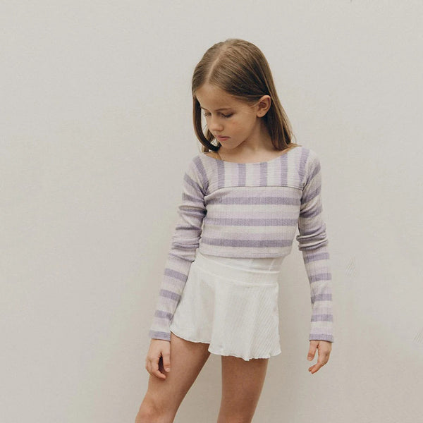 Girls Purple Stripes Ballet Top