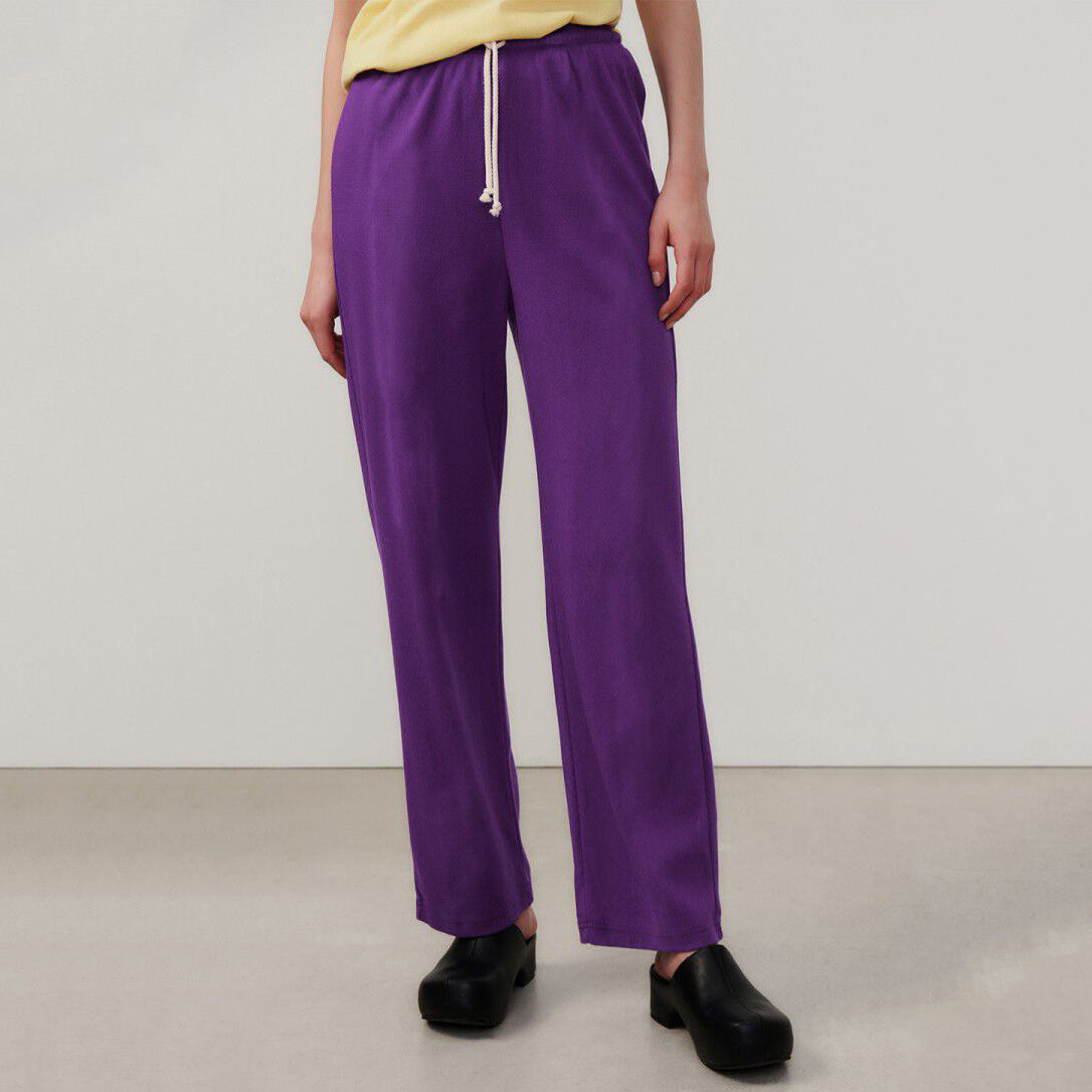 Women Purple Cotton Trousers