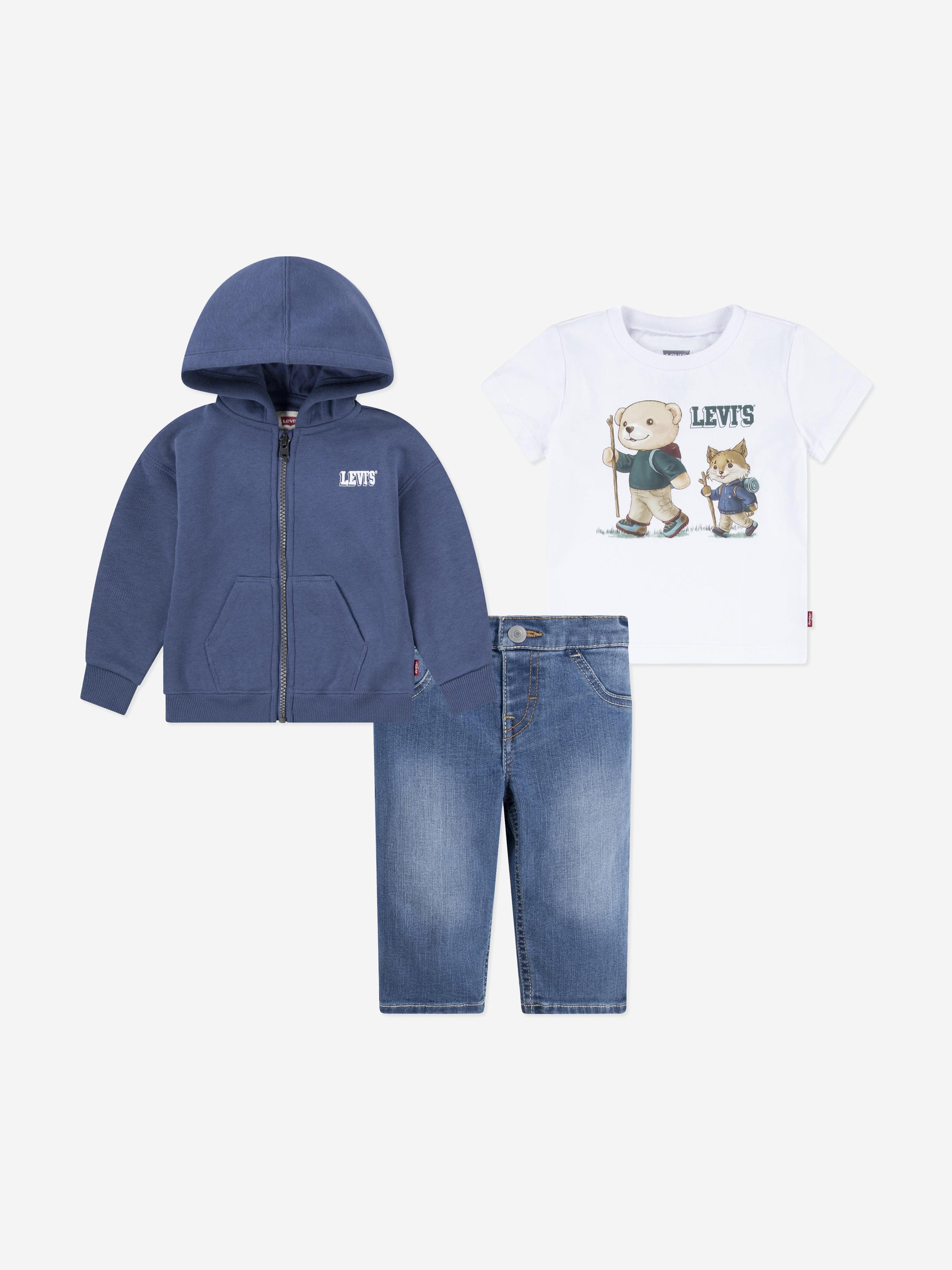 Levi's Baby Boys 3 Piece Outfit Set in Blue
