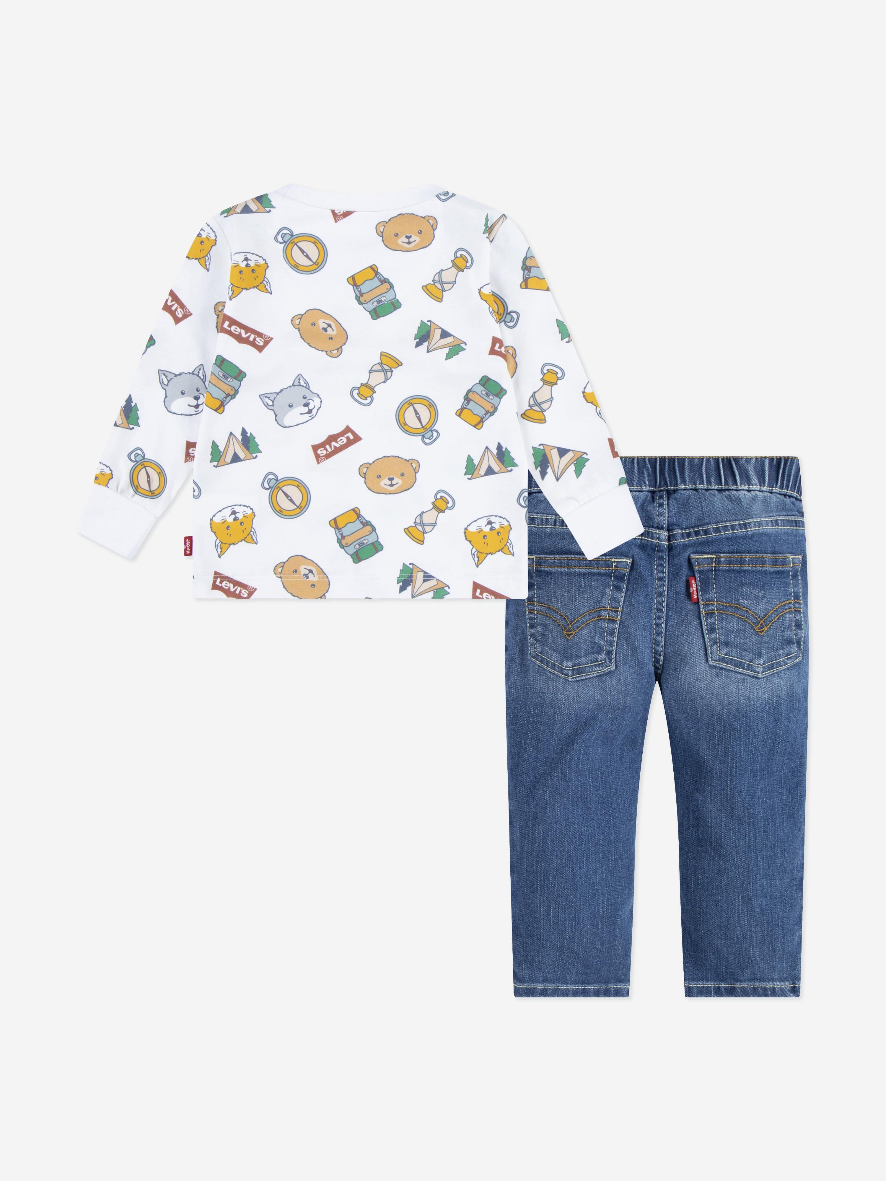 Levi&#39;s Baby Boys T-Shirt and Jeans Set in White
