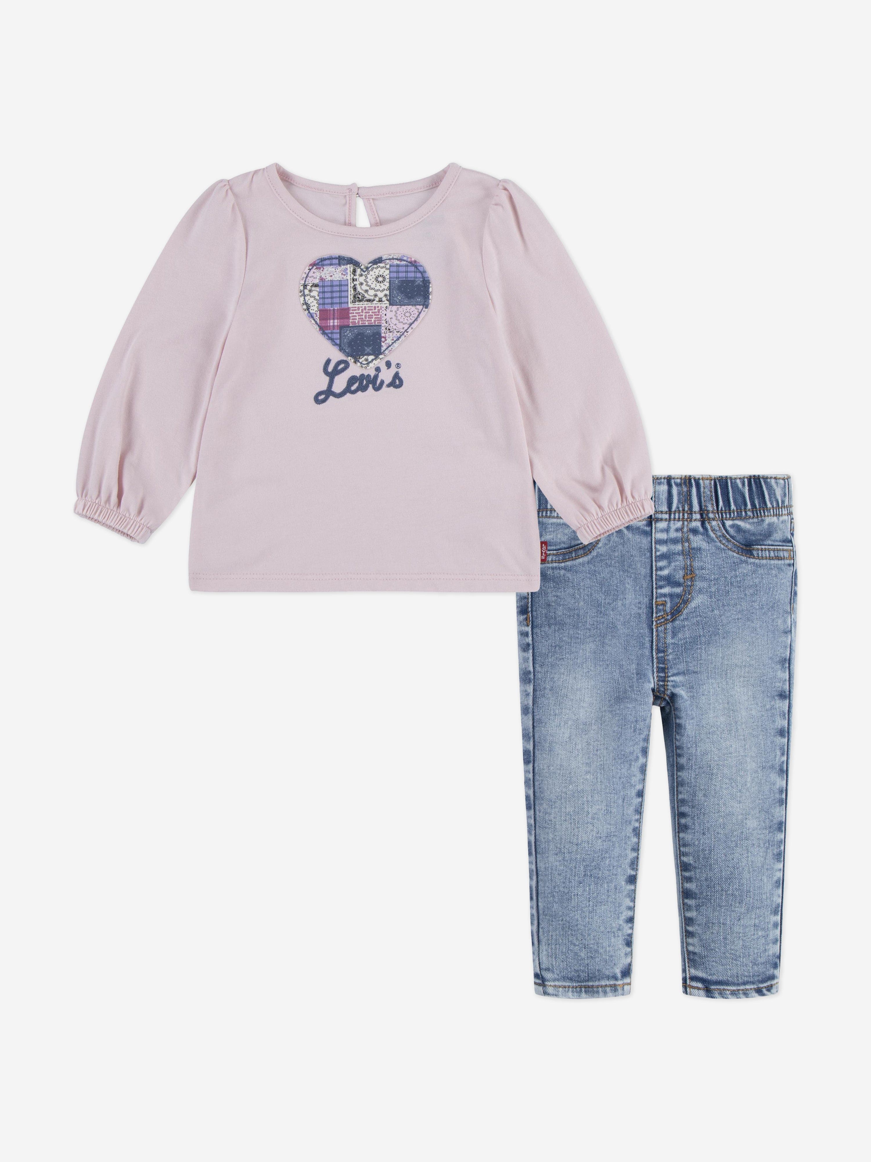 Levi&#39;s Baby Girls T-Shirt and Jeans Set in Pink
