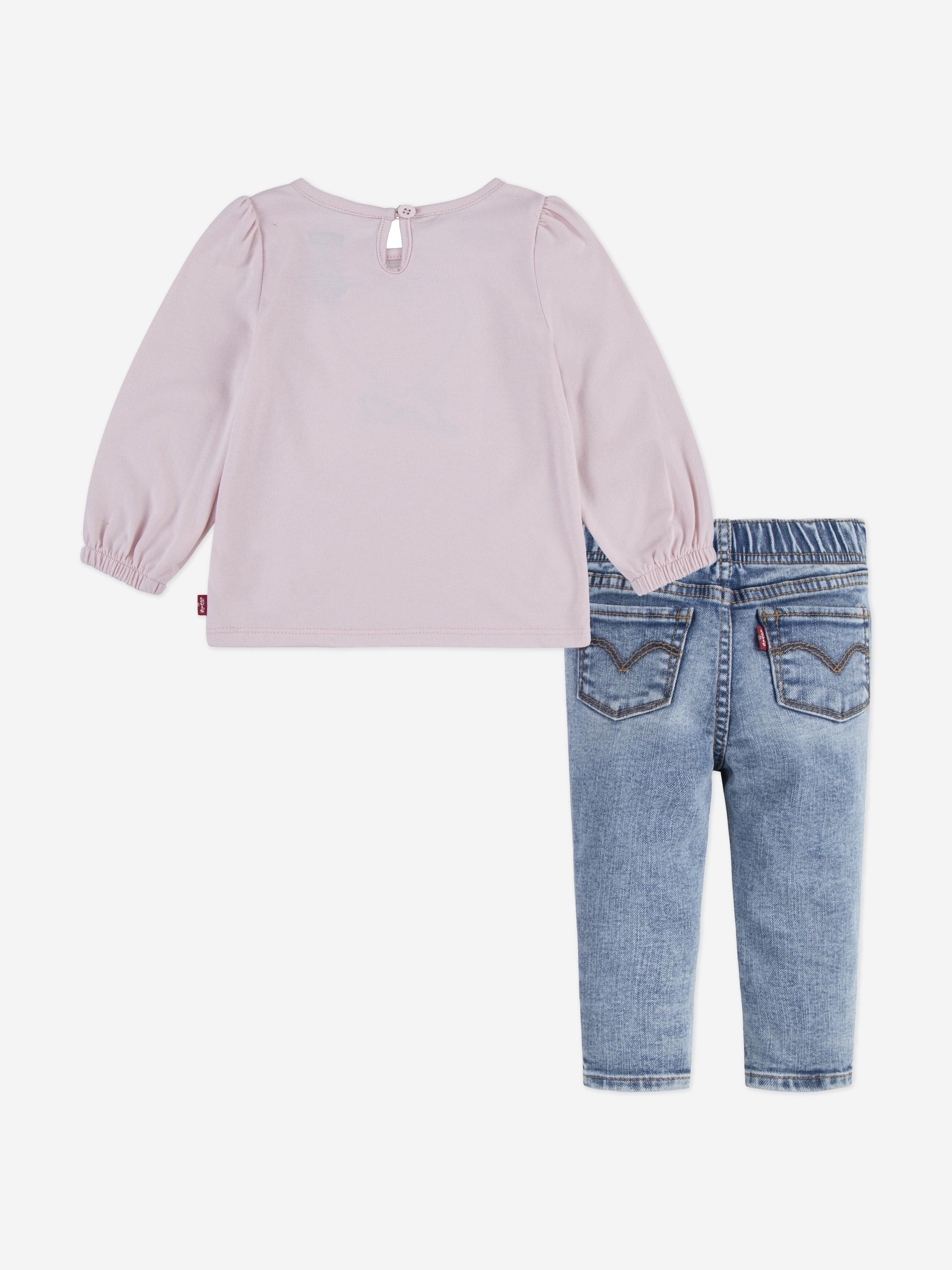 Levi&#39;s Baby Girls T-Shirt and Jeans Set in Pink