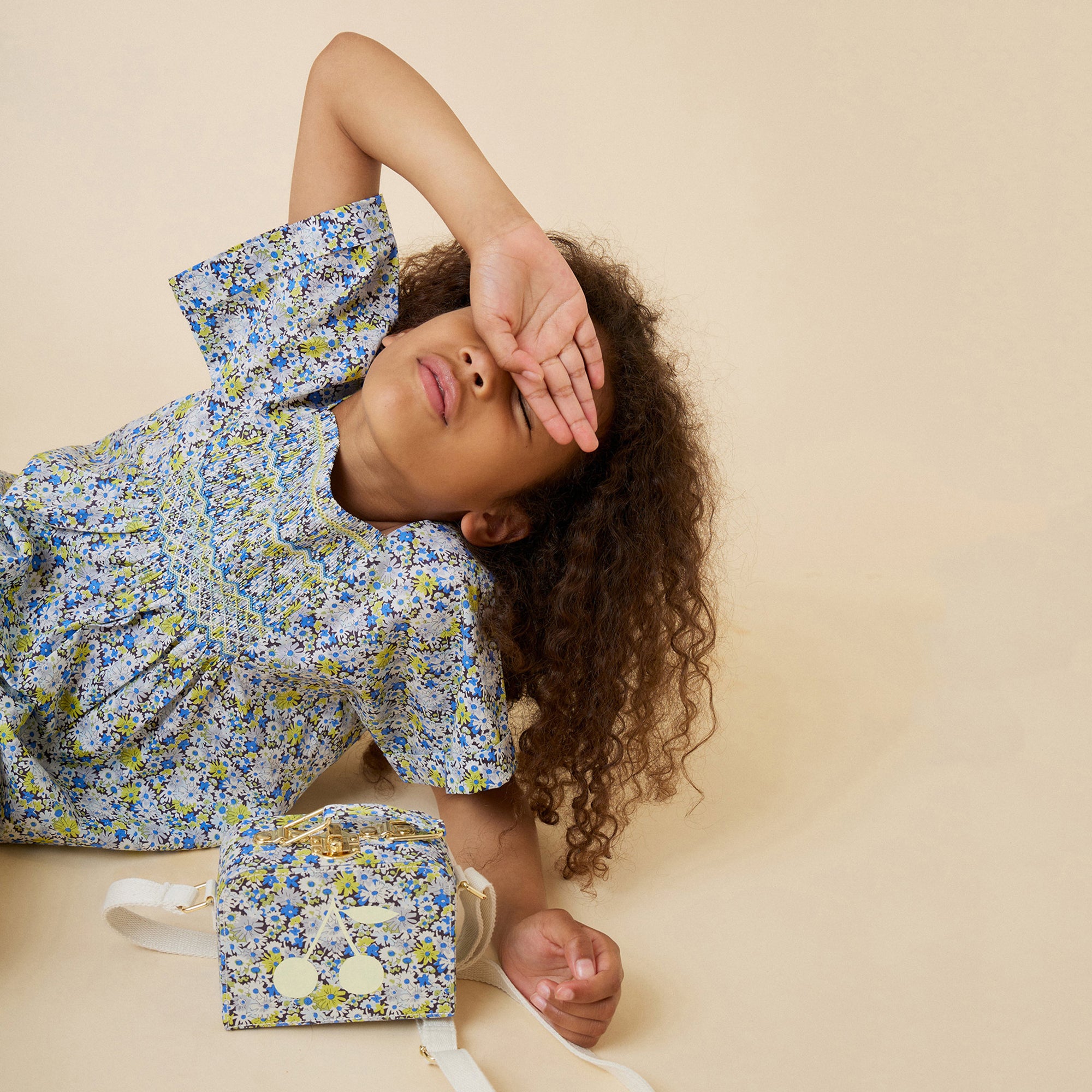 Girls Blue Floral Handbag