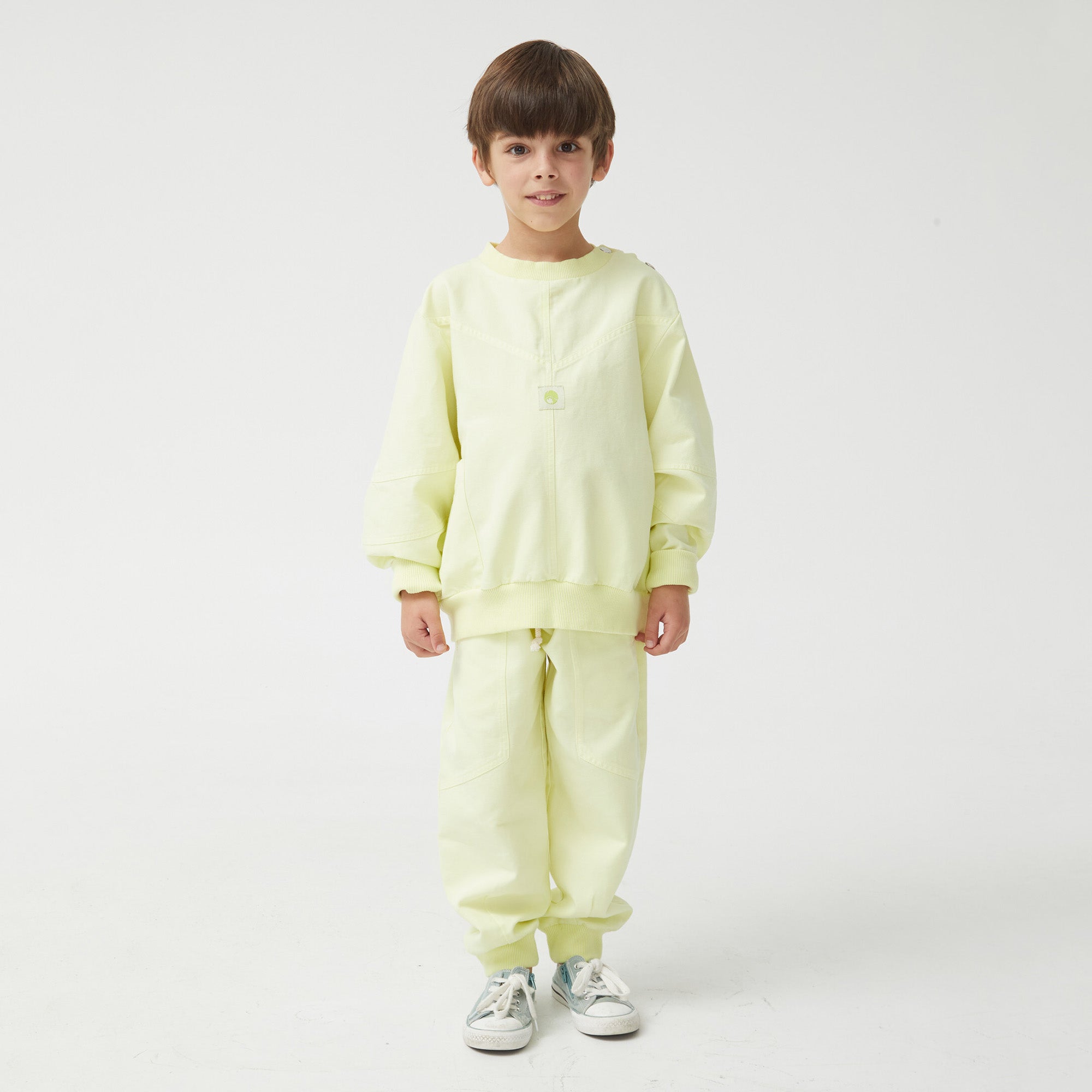 Boys & Girls Fluo Green Cotton Trousers