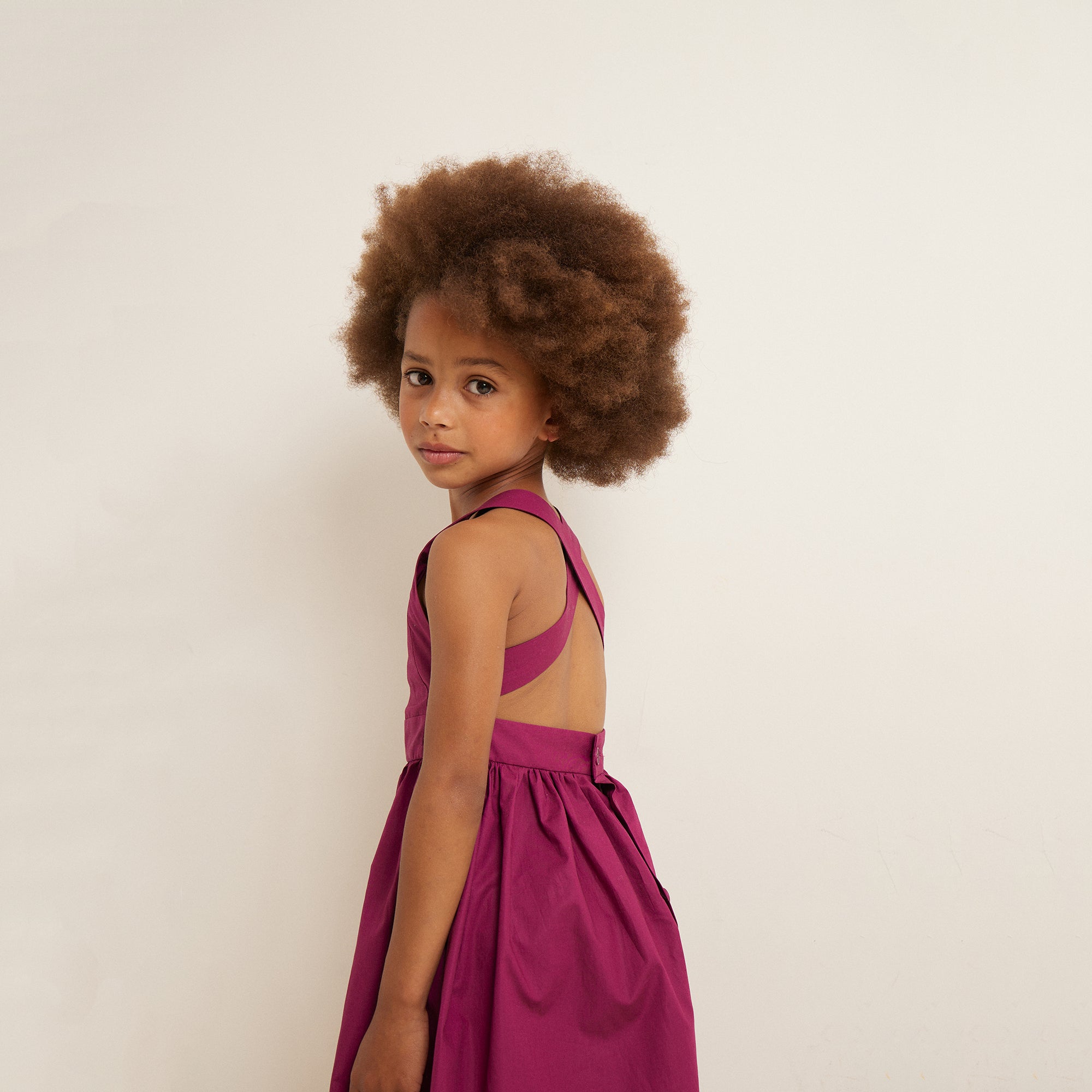 Girls Violet Cotton Dress