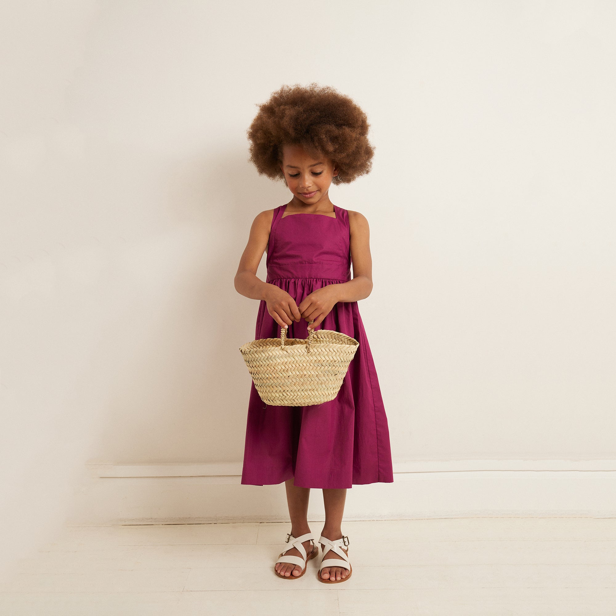 Girls Violet Cotton Dress