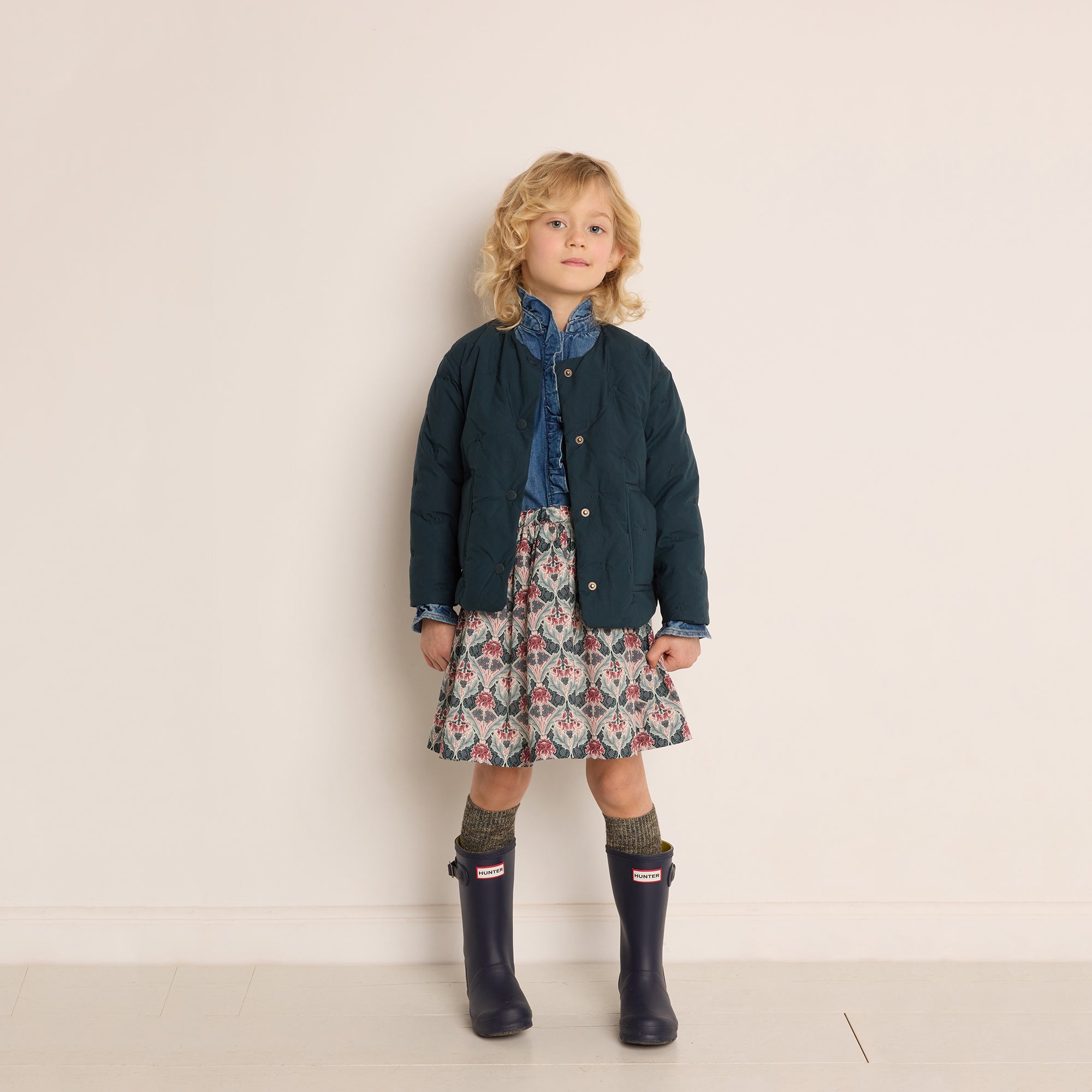 Girls Navy Padded Jacket