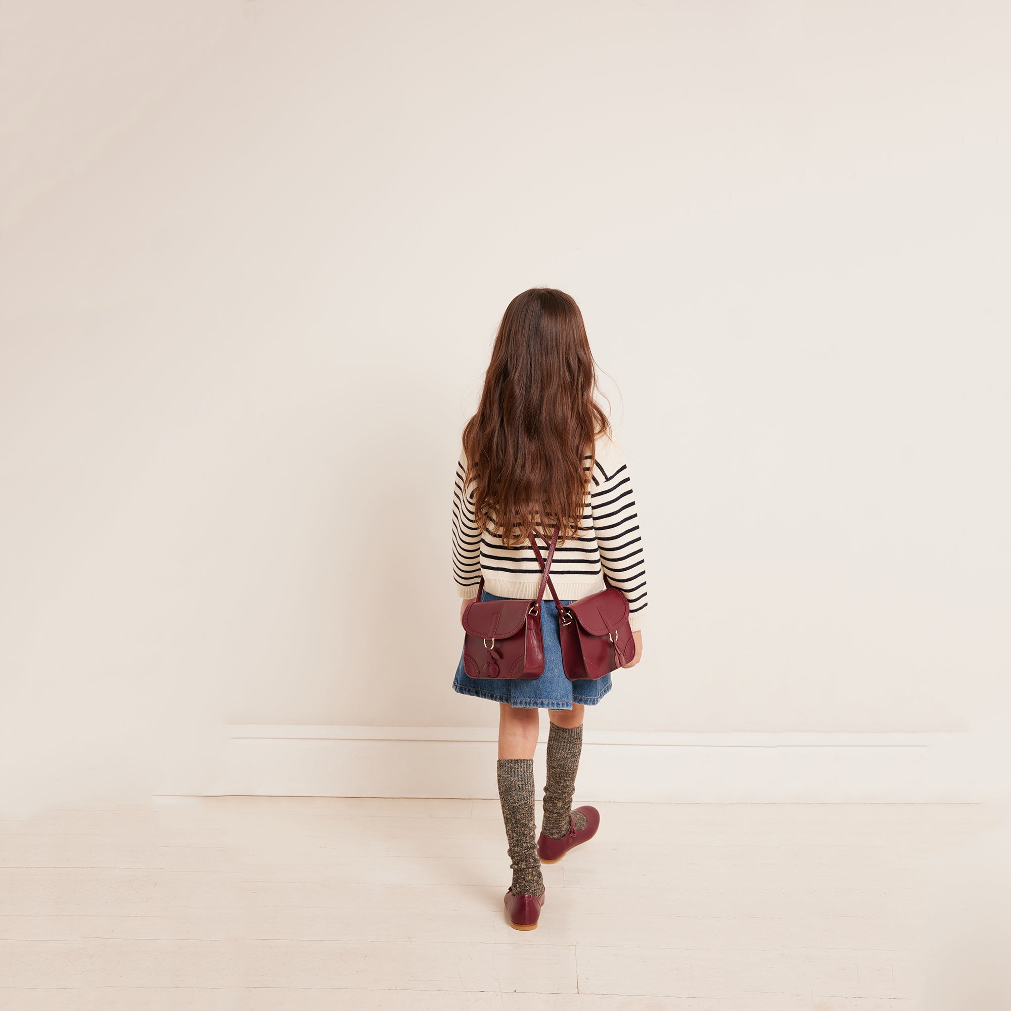 Girls Black Stripes Wool Cardigan