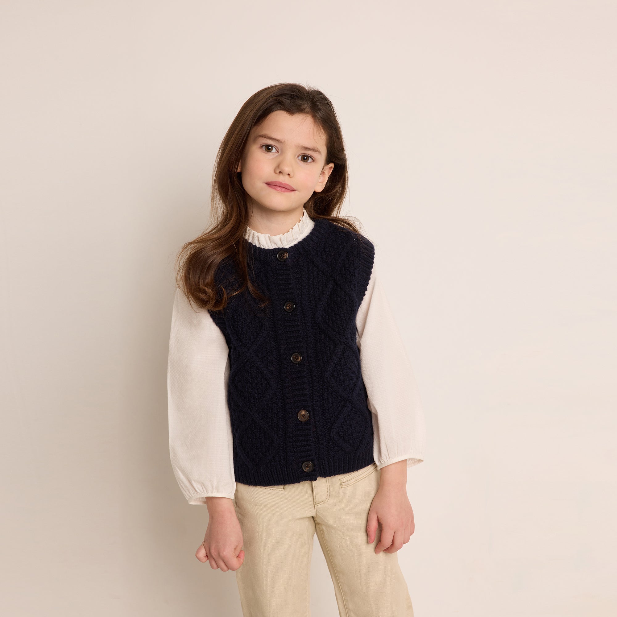 Girls Navy Vest