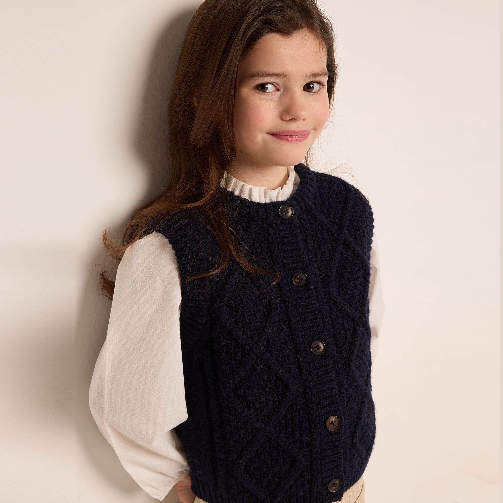 Girls Navy Vest