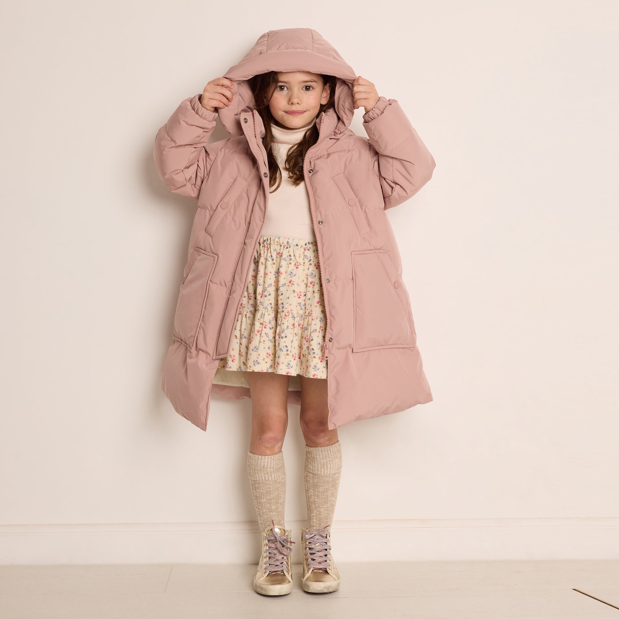 Girls Pink Padded Coat