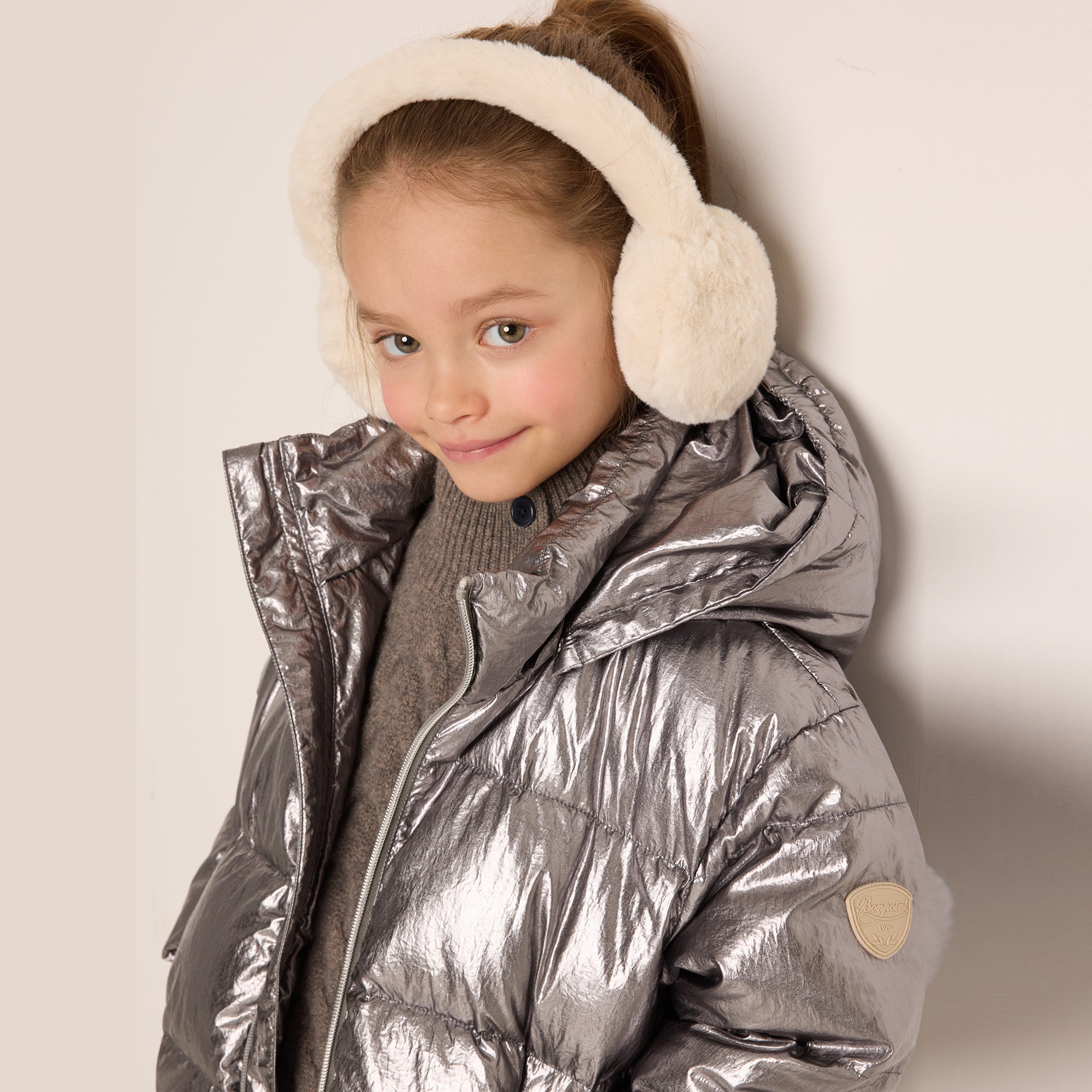 Girls Silver Padded Jacket