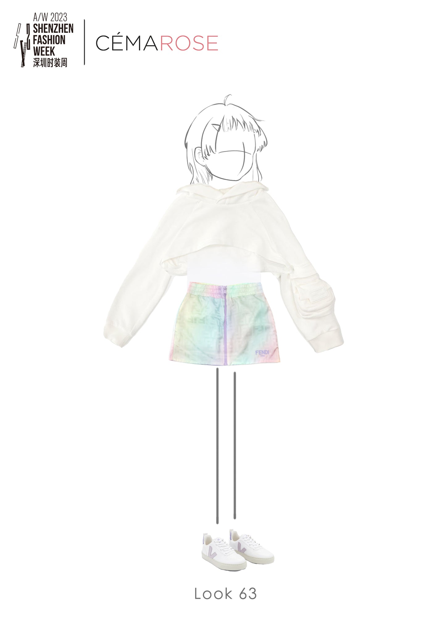 Girls Multicolor Logo Skirt