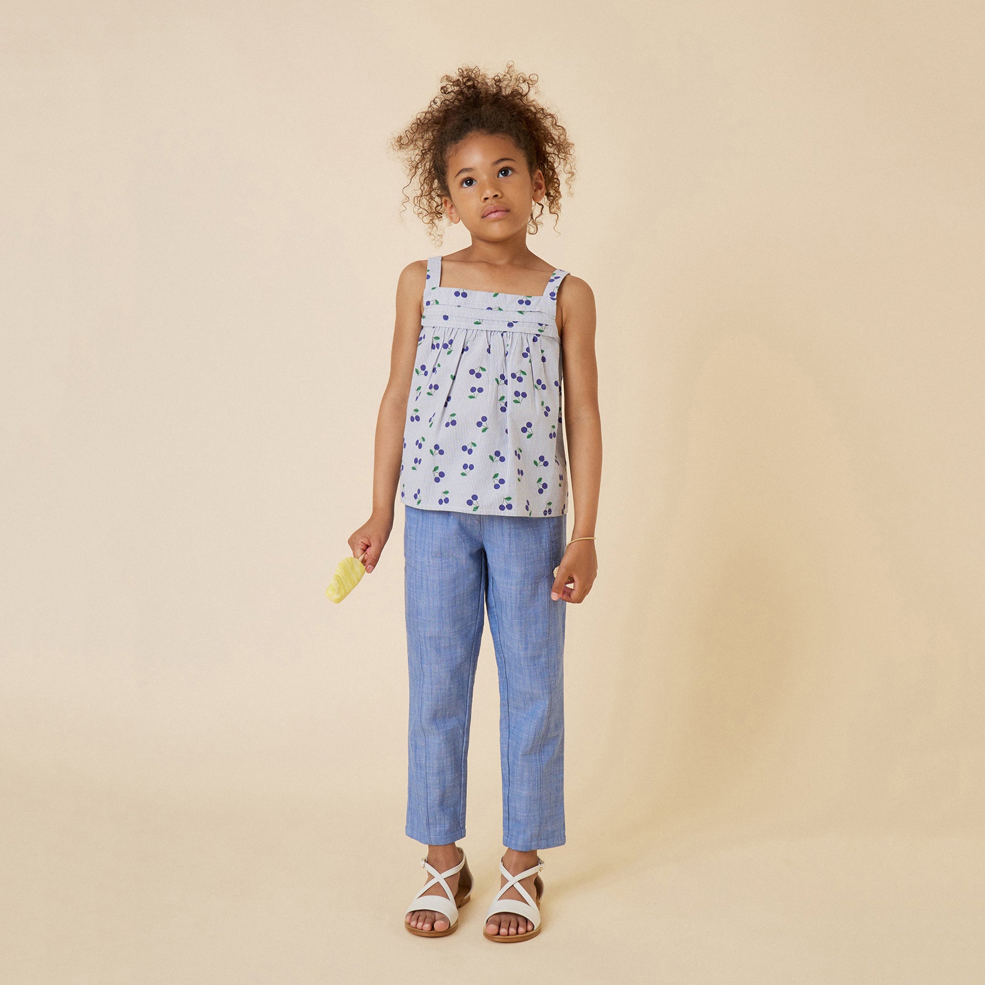Girls Blue Cotton Trousers