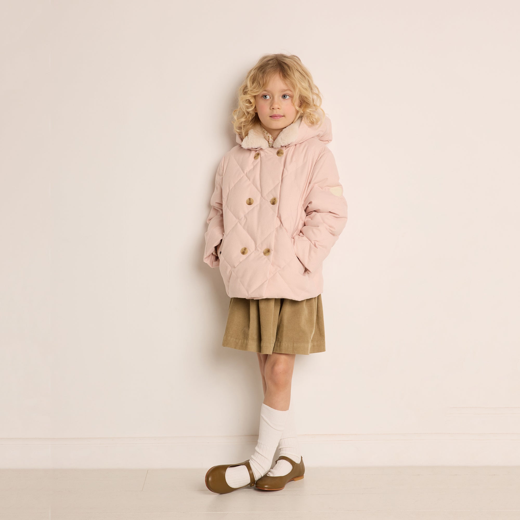 Girls Pink Padded Down Jacket