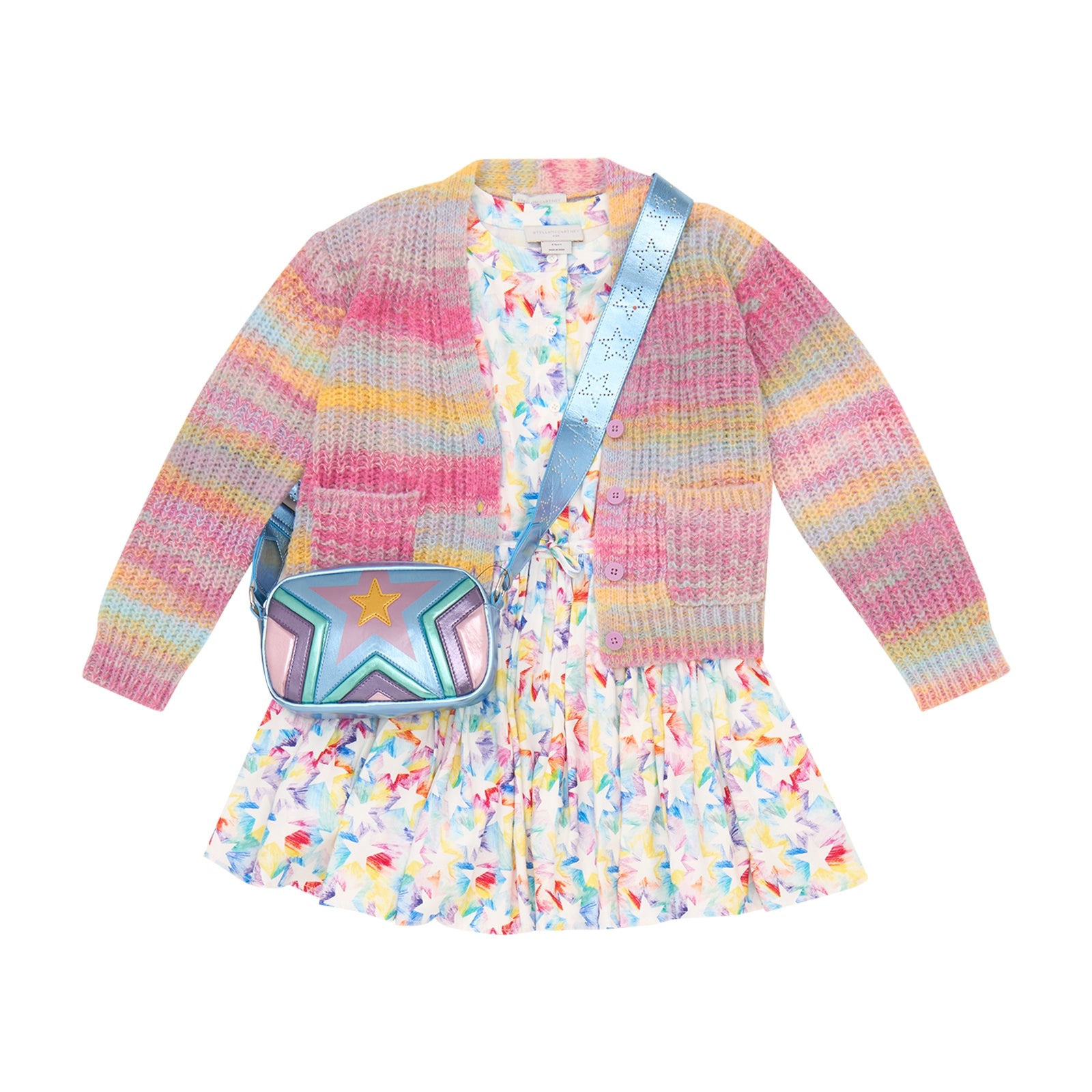 Girls Multicolor Knit Cardigan