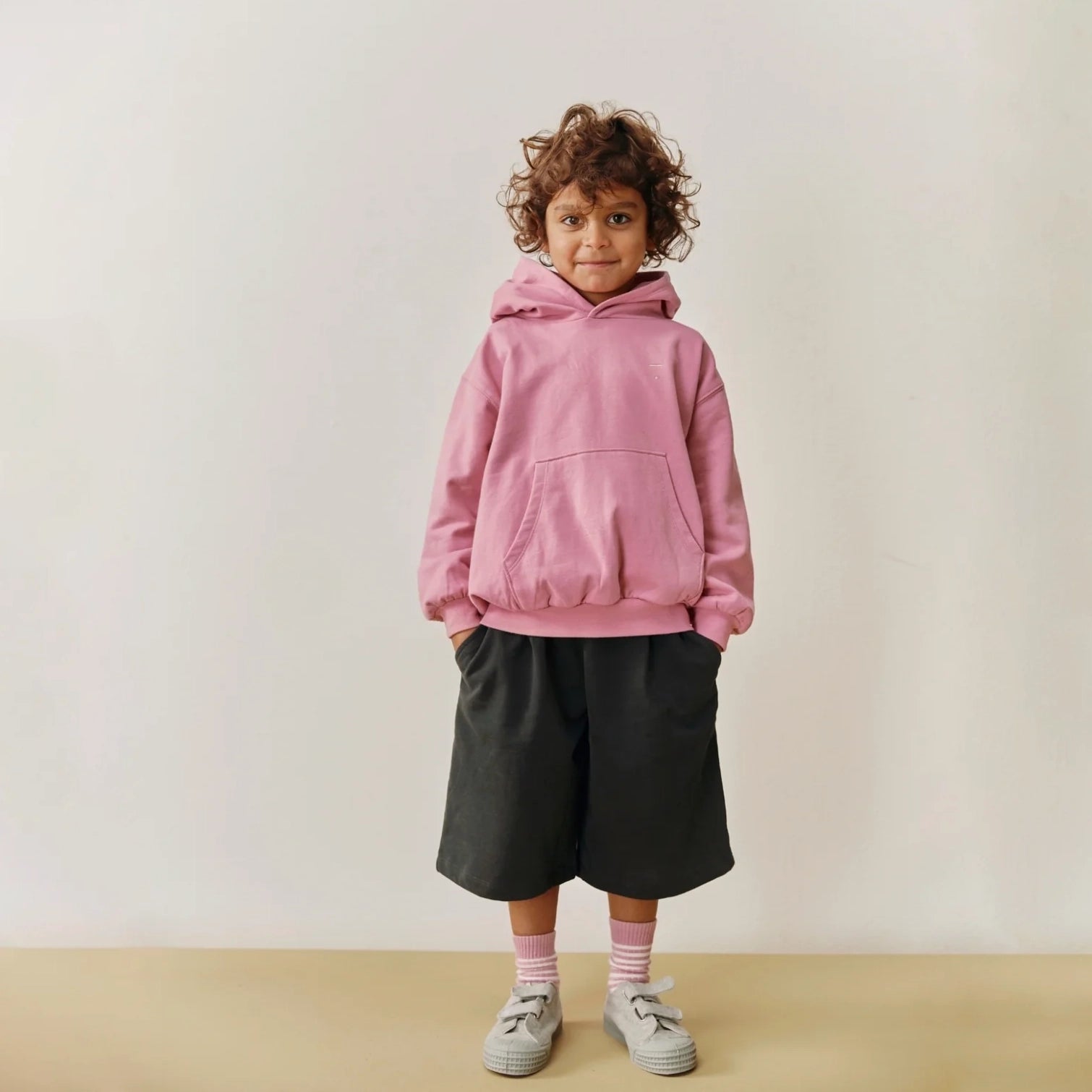 Boys & Girls Black Cotton Shorts