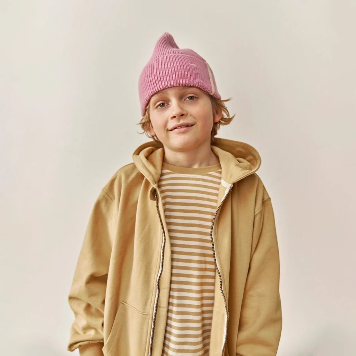 Boys & Girls Pink Cotton Knit Hat