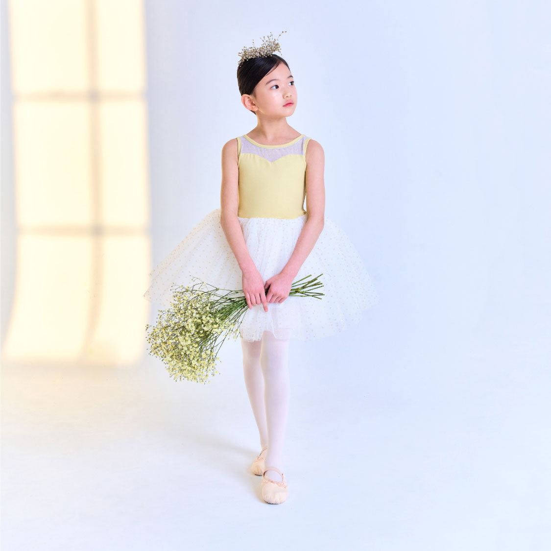 Girls Yellow Ballet Onesies Set